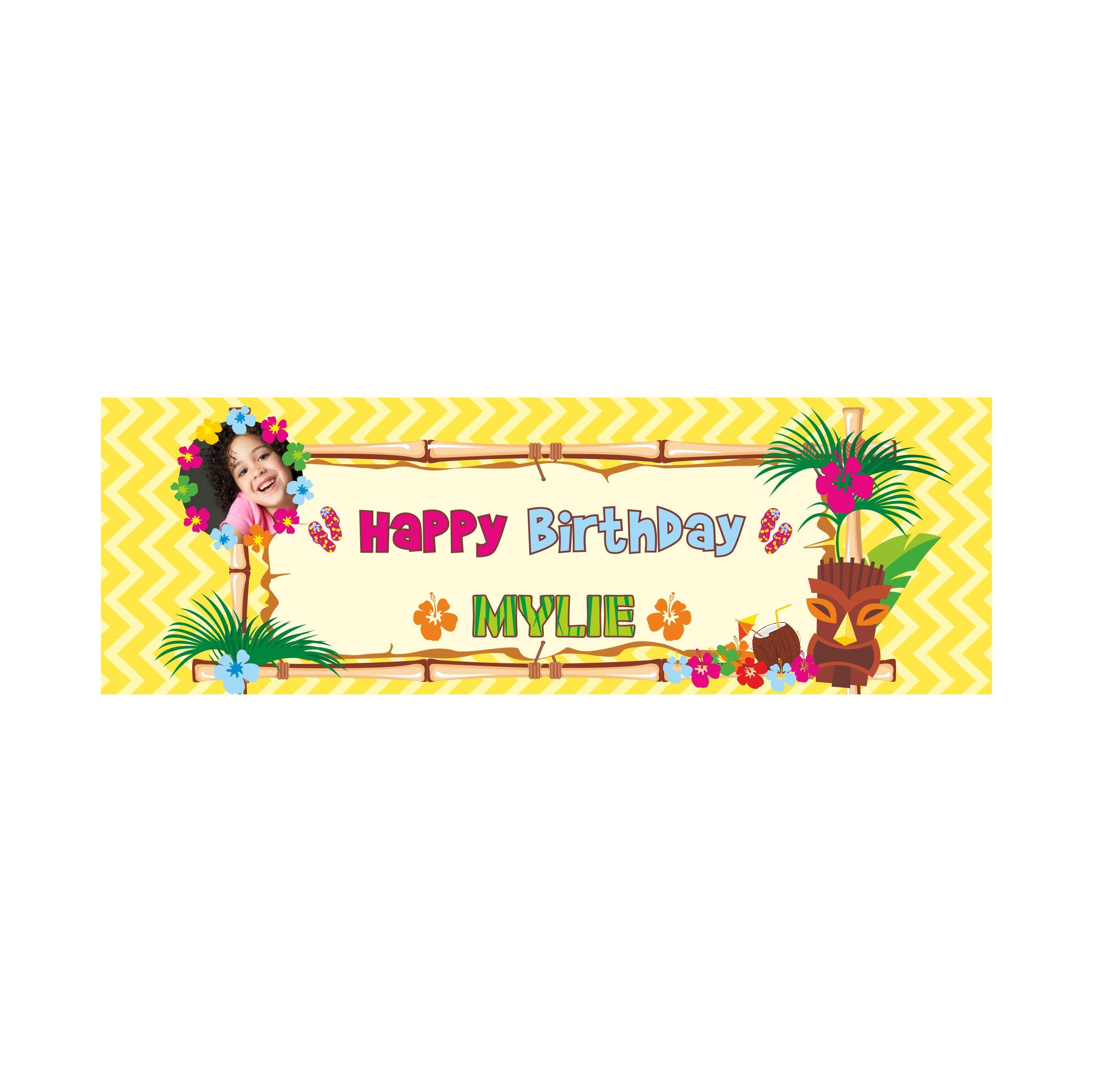 Personalized Hawaiin Birthday Banner 30in ALL PARTY SUPPLIES Pretty UR Party