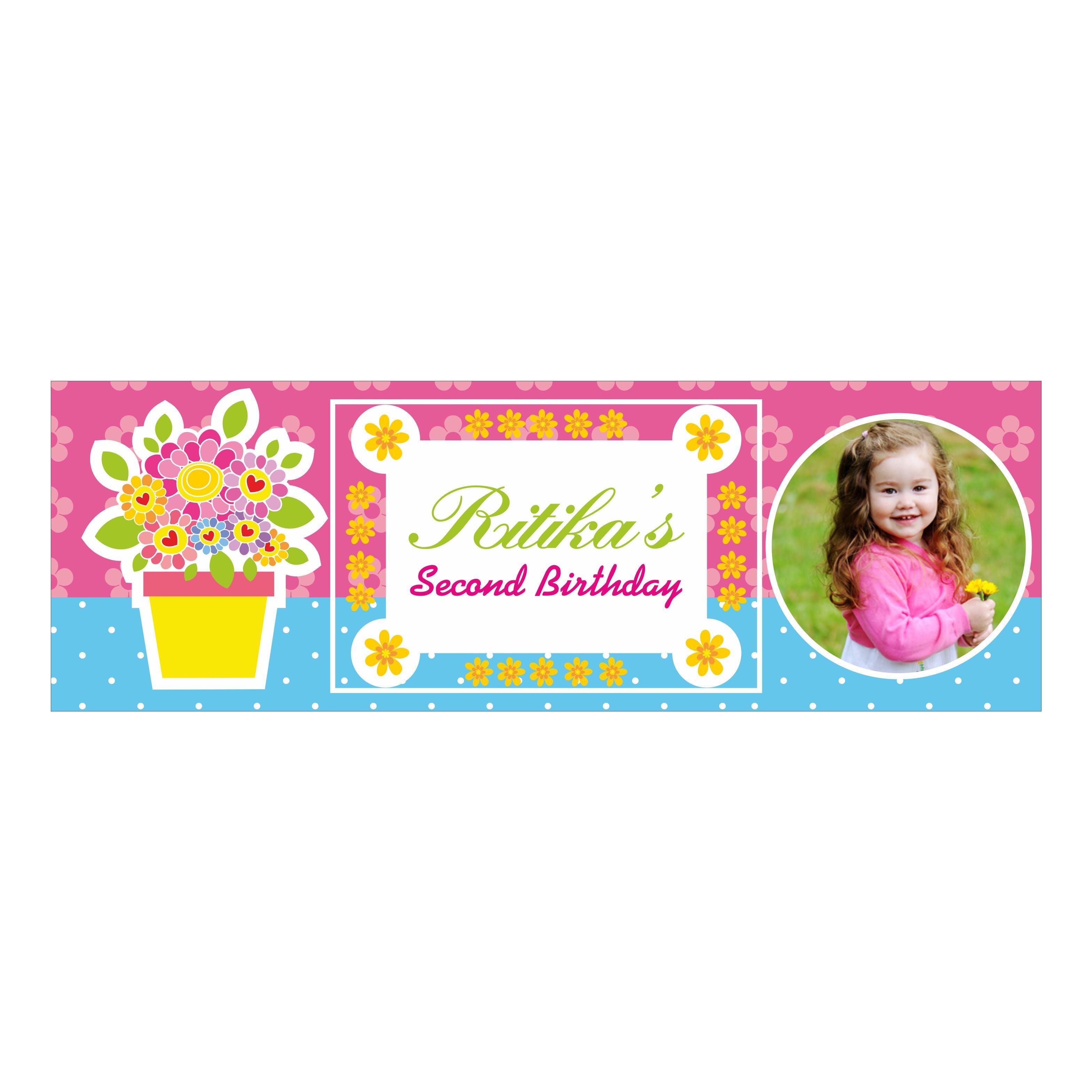 Personalized Flowers Birthday Banner 30in ALL PARTY SUPPLIES Pretty UR Party