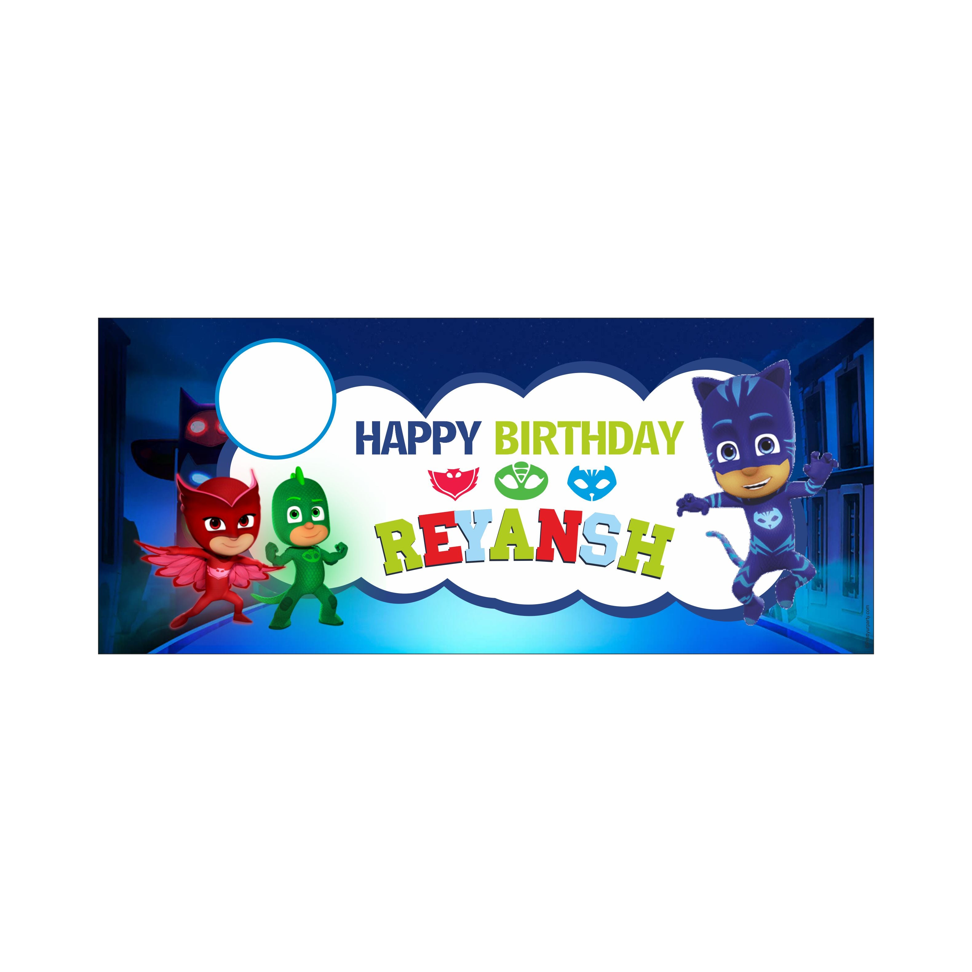 Personalized PJ Masks Theme Banner 30in ALL PARTY SUPPLIES Pretty UR Party