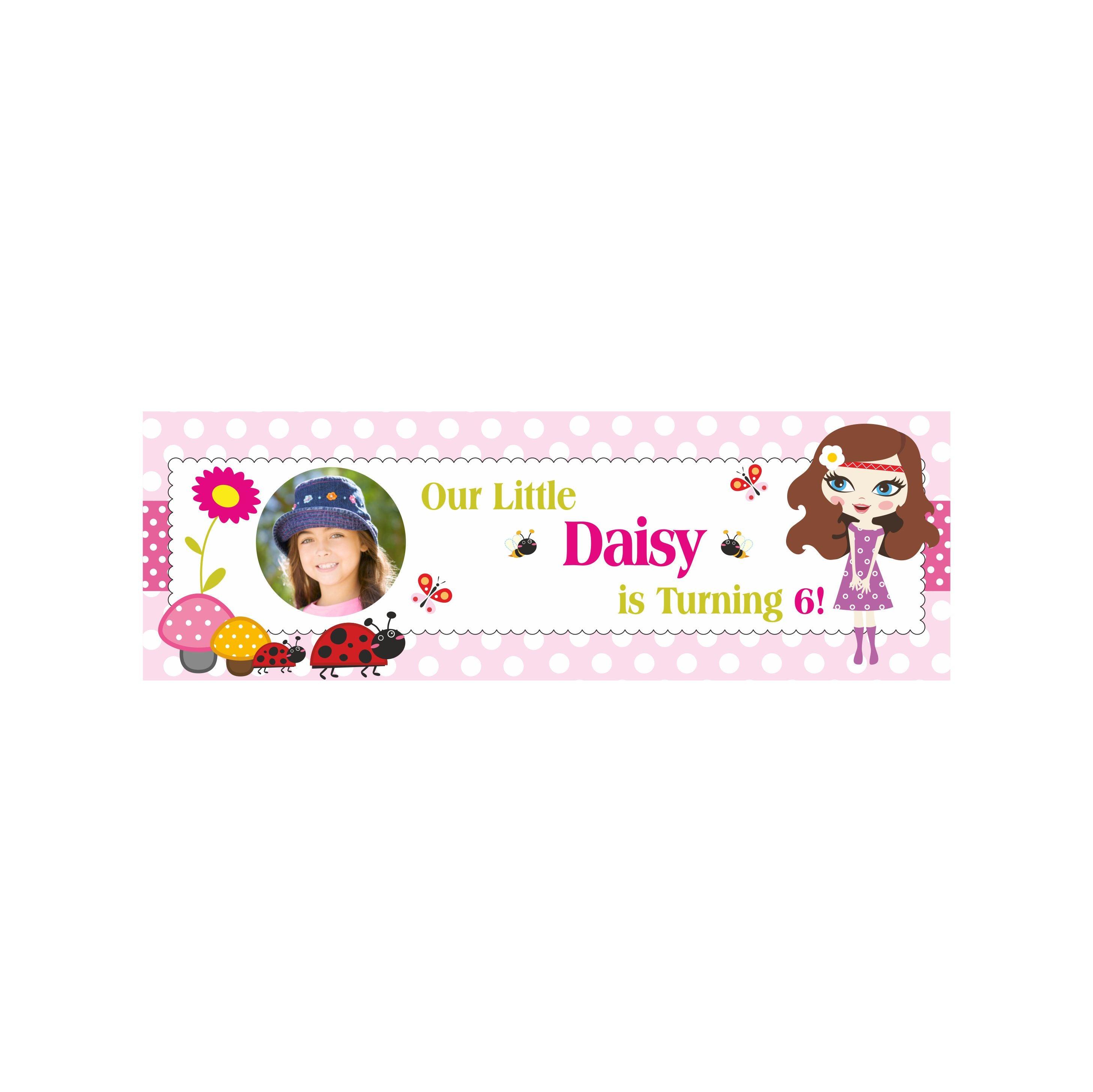 Personalized Little Miss Daisy Birthday Banner 30in ALL PARTY SUPPLIES Pretty UR Party
