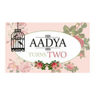 Pink Floral and Bird Cage Theme Backdrop PERSONALISED Pretty UR Party