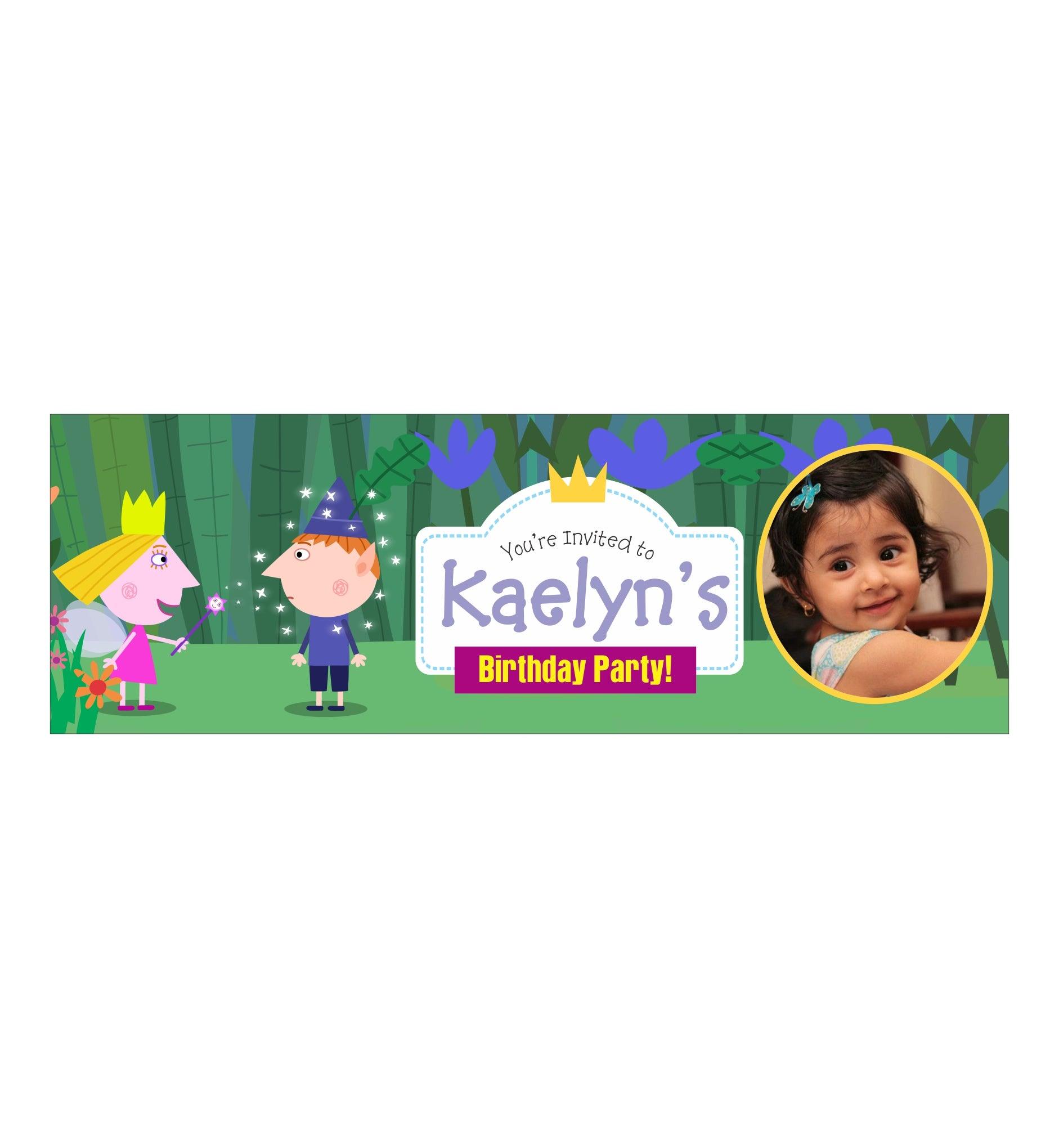 Personalized Ben and Holly's Little Kingdom Theme Banner 30in ALL PARTY SUPPLIES Pretty UR Party
