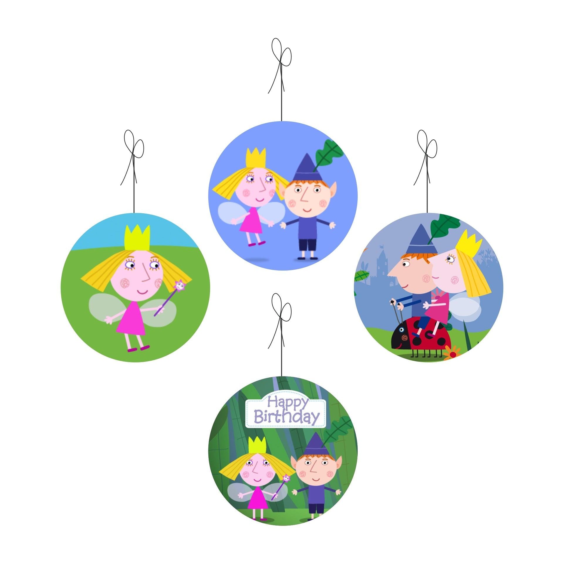 Ben and Holly's Little Kingdom Theme Danglers THEME PARTIES Pretty UR Party