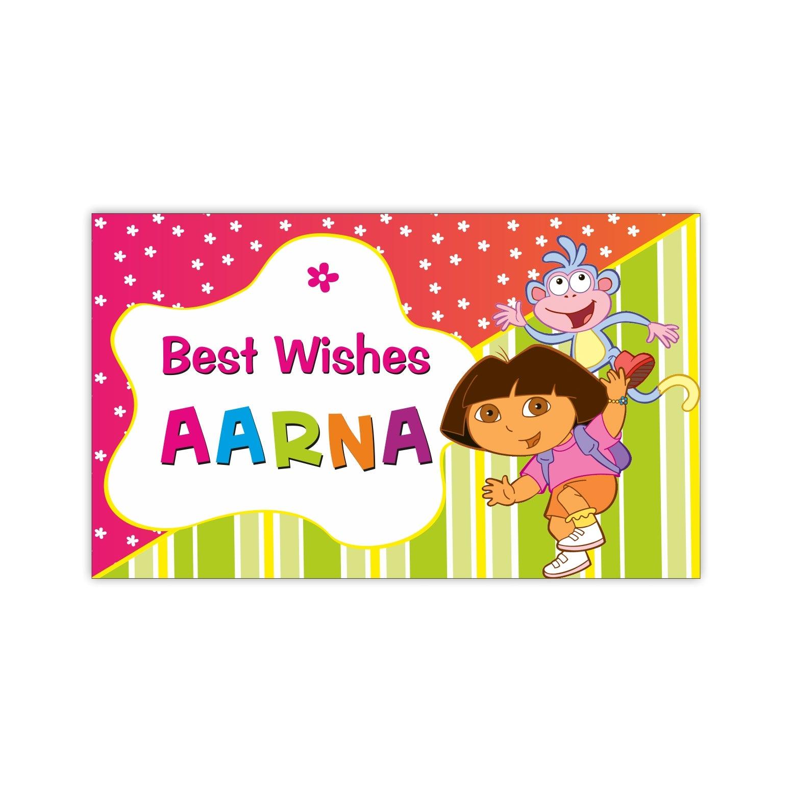 Dora the Explorer themed Best Wishes card PERSONALISED Pretty UR Party