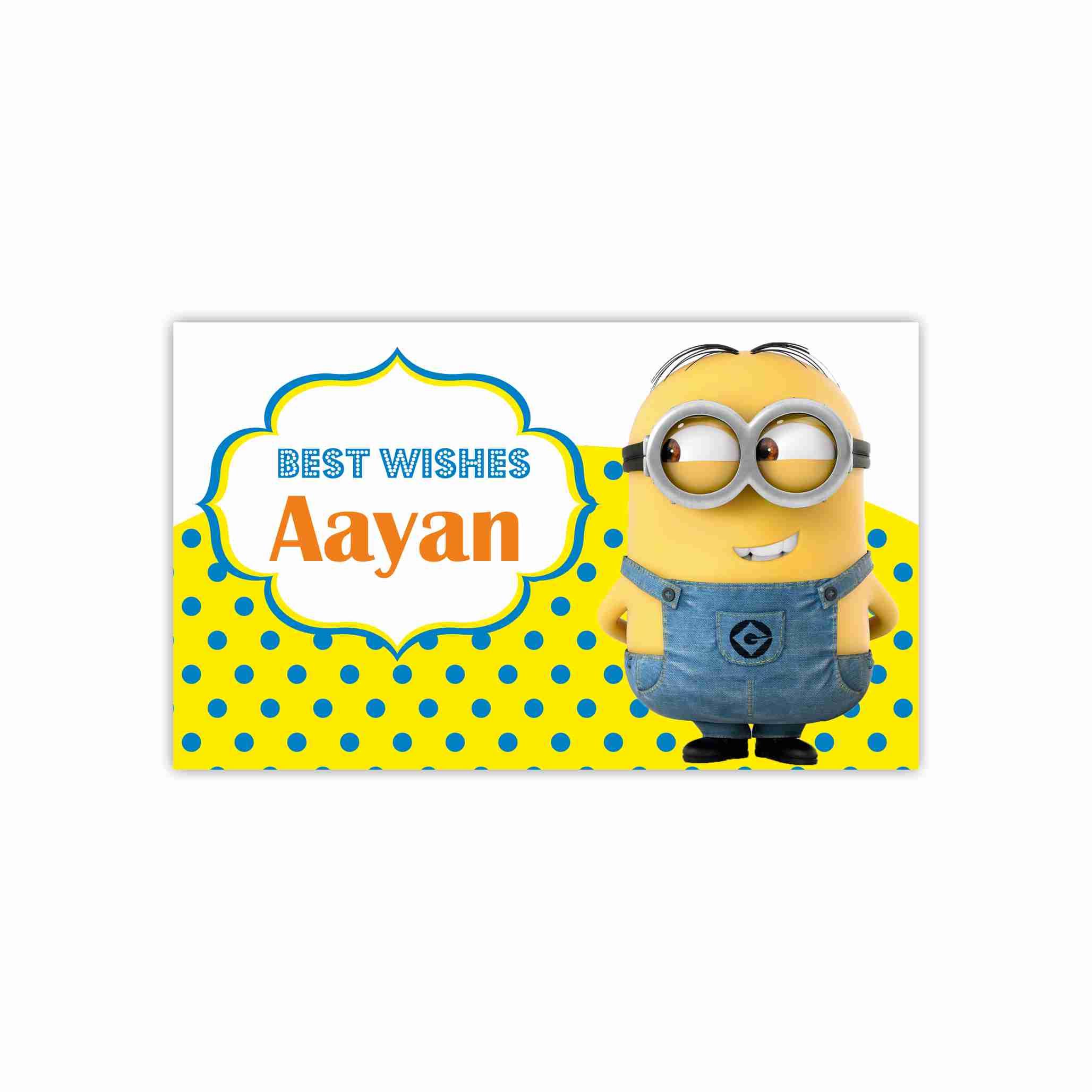 Despicable Me Minions inspired themed Best Wishes card PERSONALISED Pretty UR Party