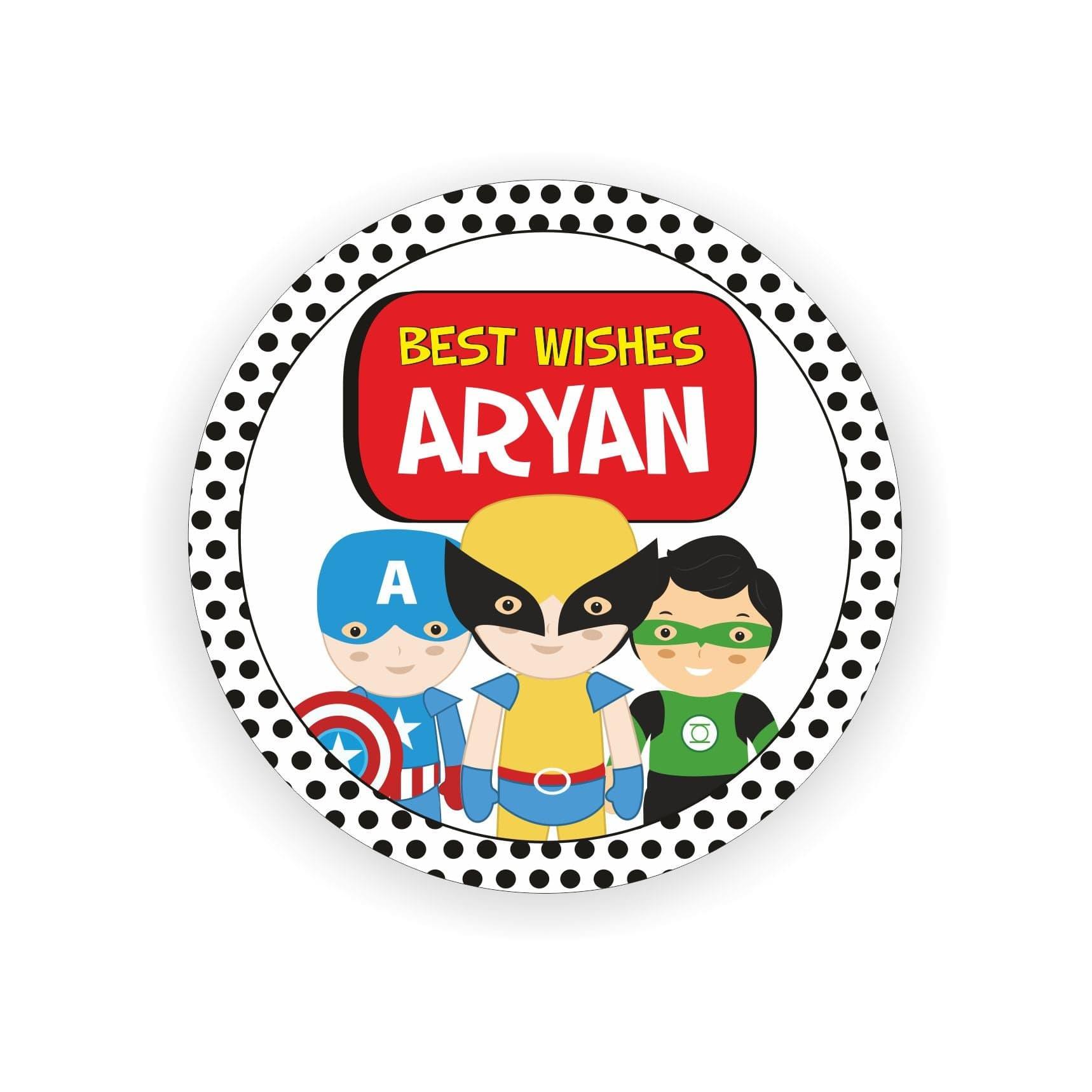 Super Hero themed Best Wishes card PERSONALISED Pretty UR Party