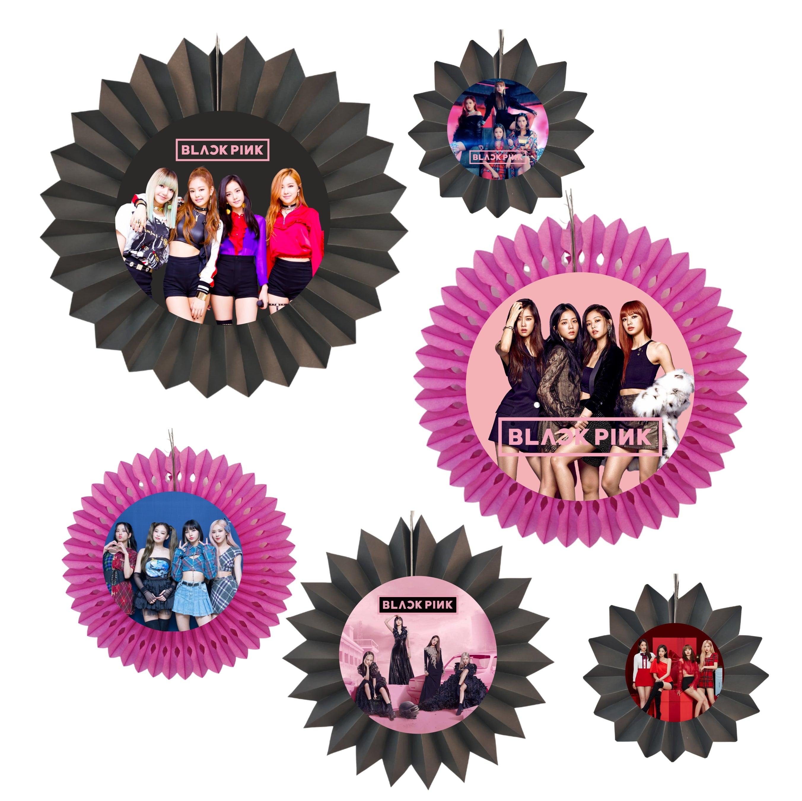 Blackpink Paper Fans - Set of 6 THEME PARTIES Pretty UR Party