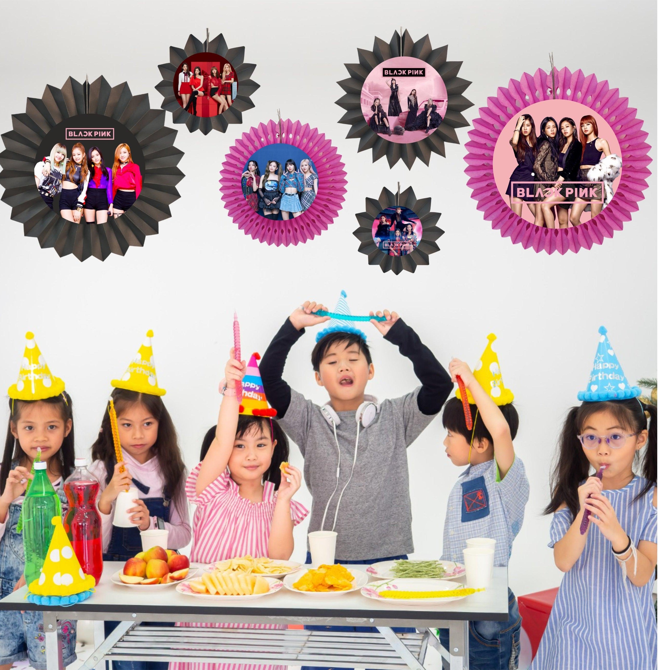 Blackpink Paper Fans - Set of 6 THEME PARTIES Pretty UR Party