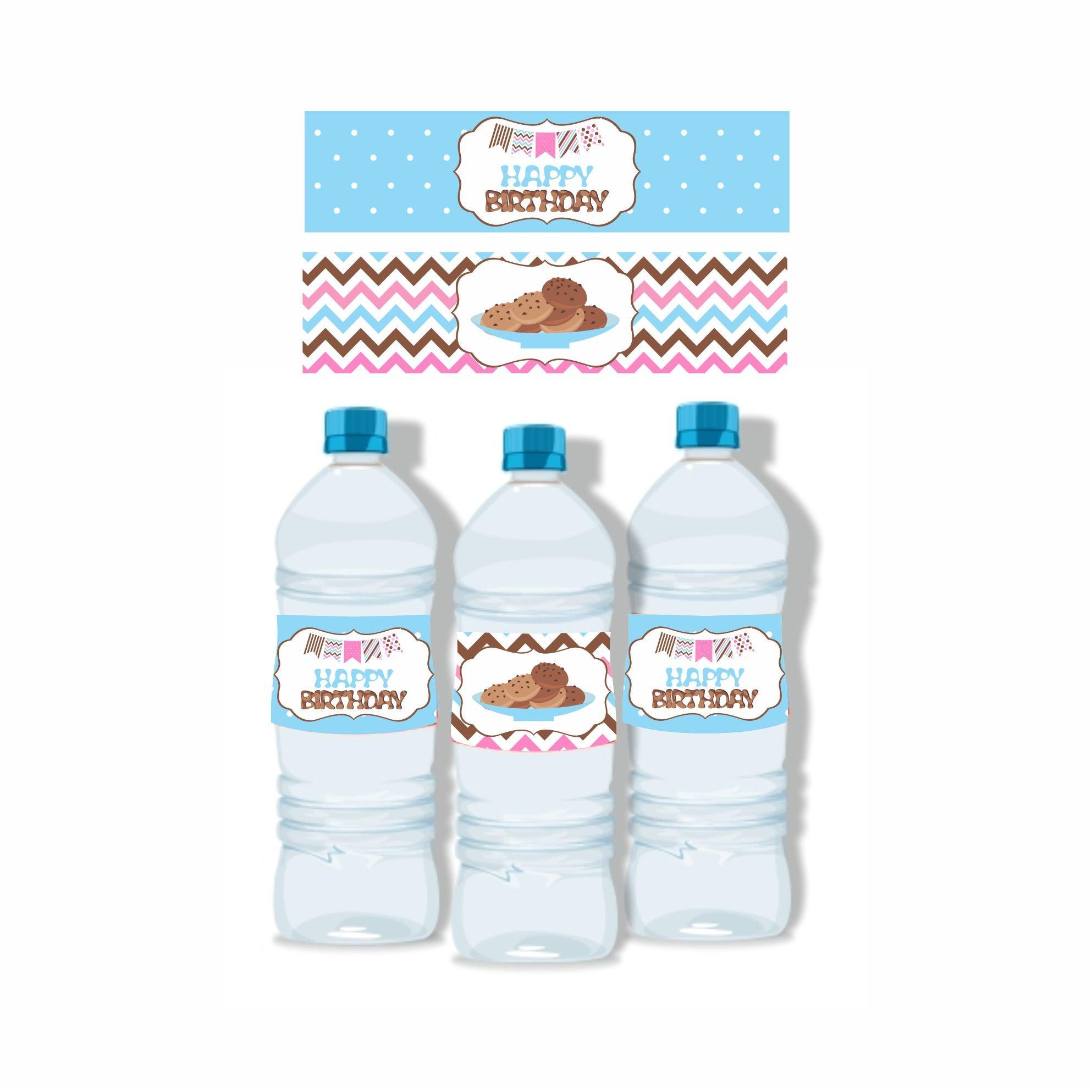 Milk and Cookies Theme Water Bottle Labels THEME PARTIES Pretty UR Party