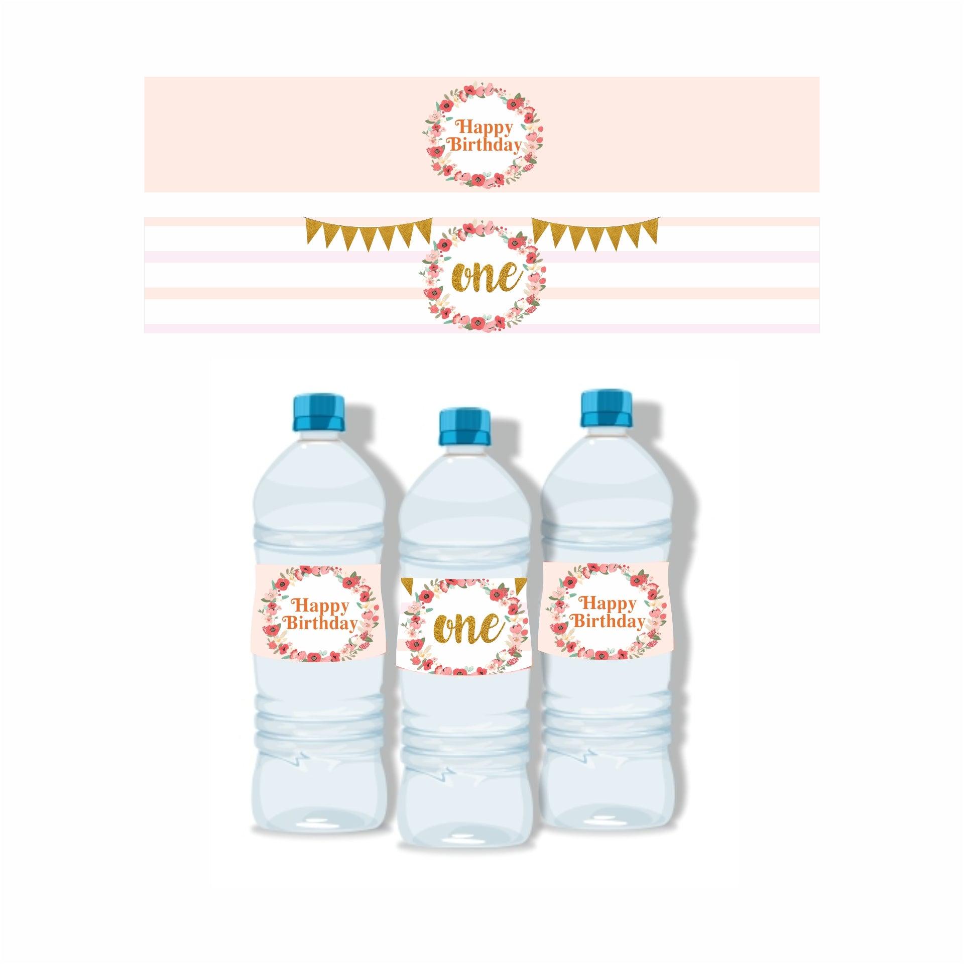 Fun To Be One Theme Water Bottle Labels ALL PARTY SUPPLIES Pretty UR Party