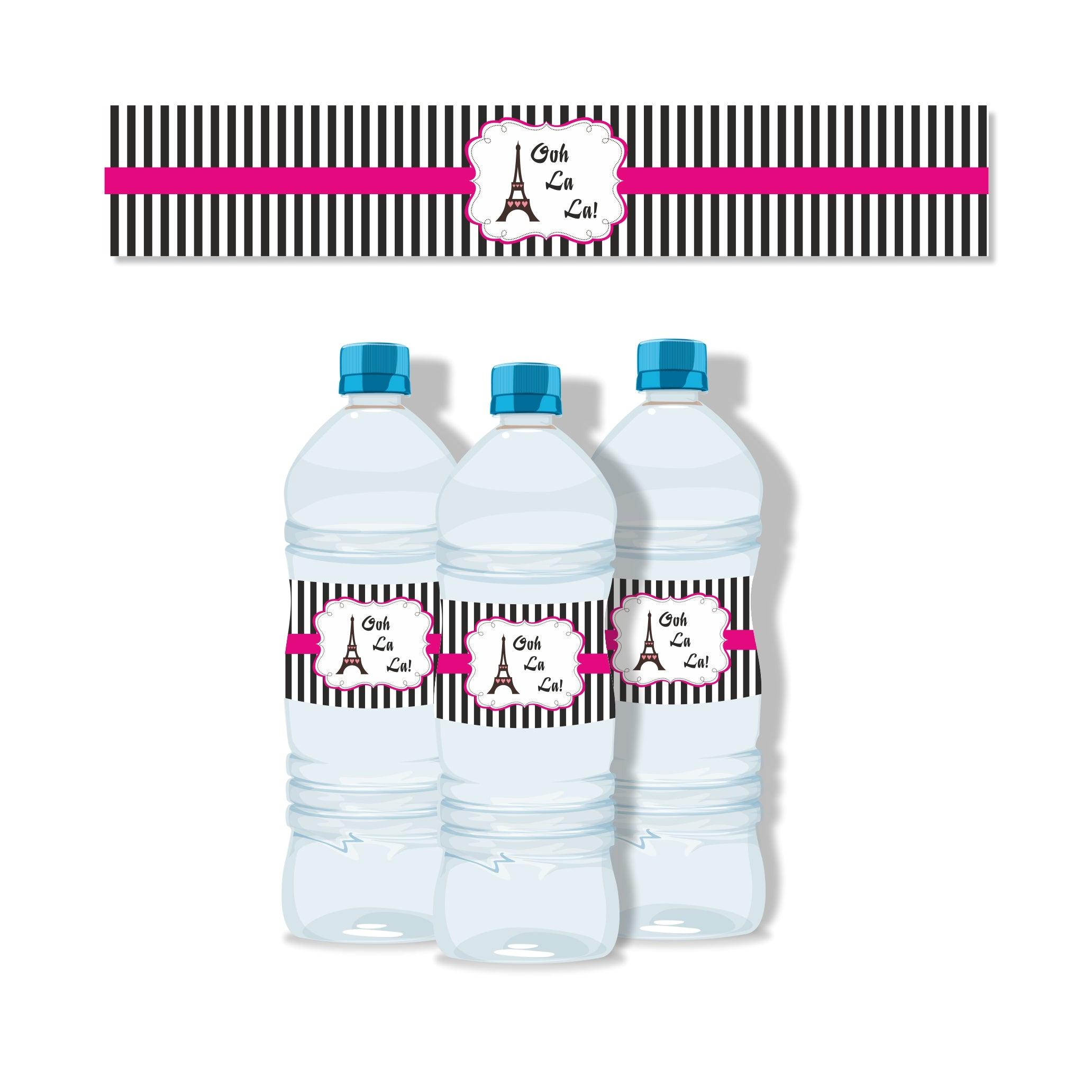 Paris Water Bottle Labels THEME PARTIES Pretty UR Party