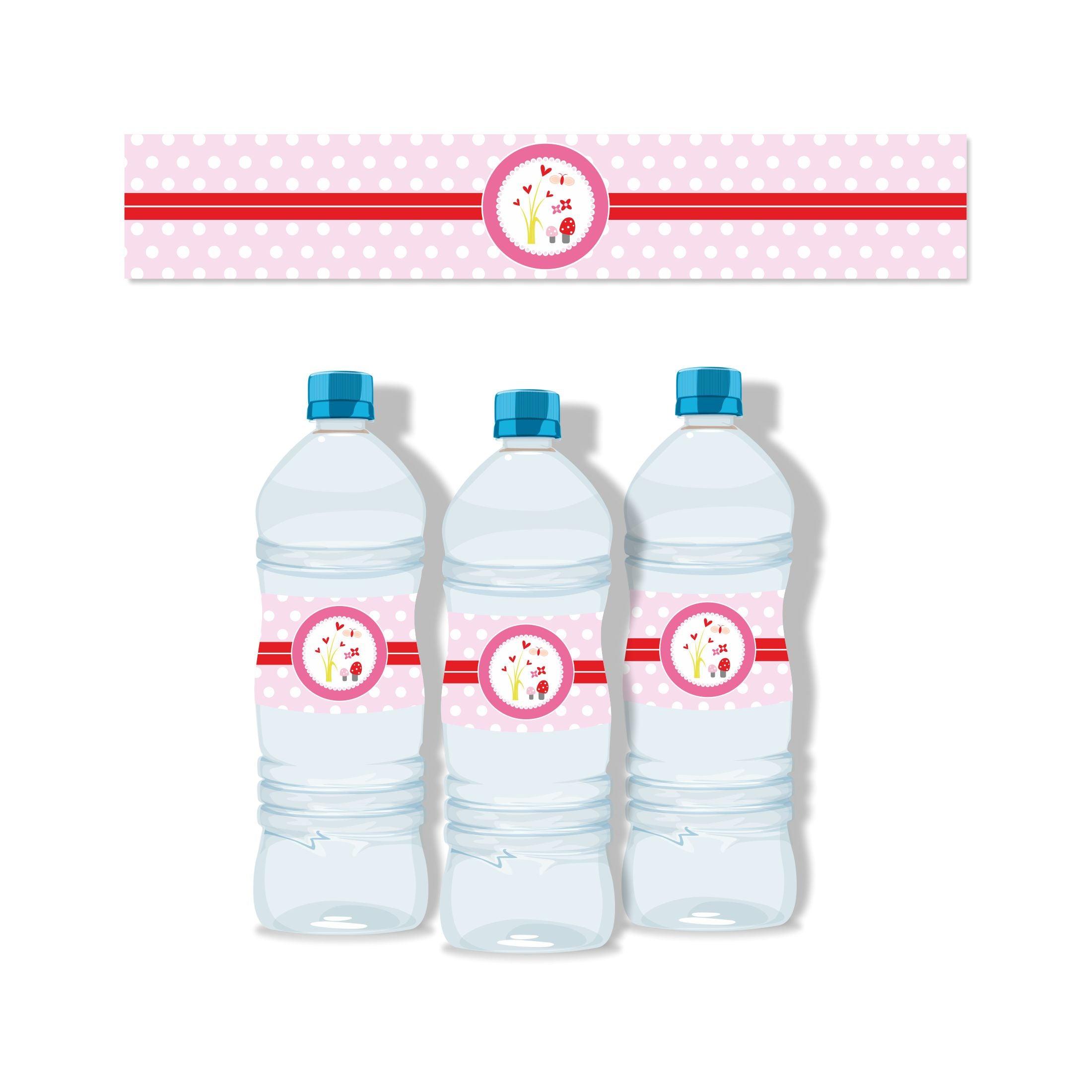 Girly Giraffe  Water Bottle Labels THEME PARTIES Pretty UR Party