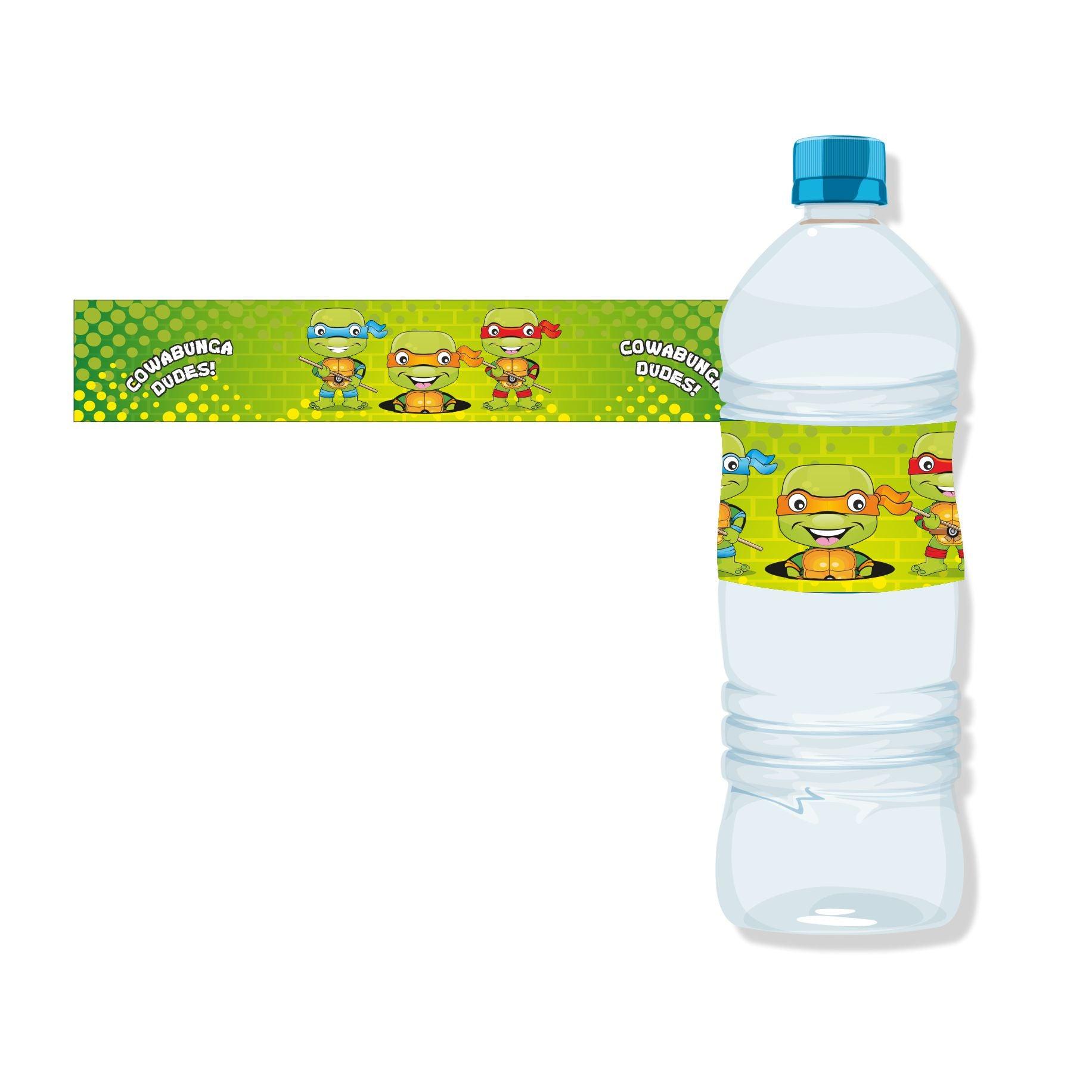 Ninja Turtles Bottle Labels THEME PARTIES Pretty UR Party