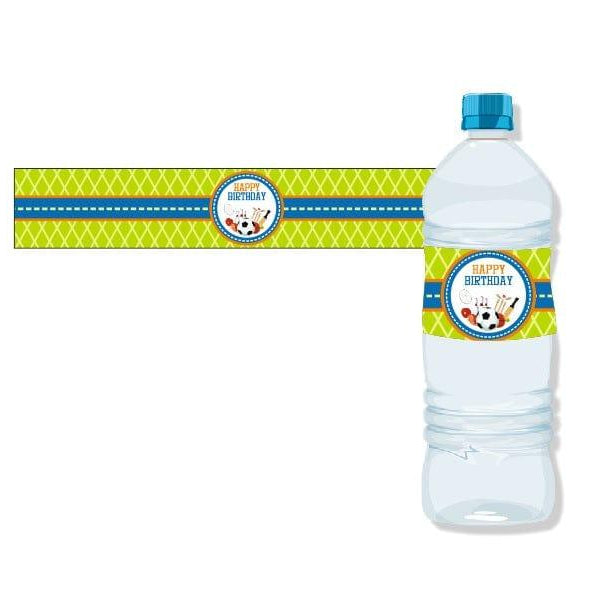 Sports Water Bottle Labels THEME PARTIES Pretty UR Party