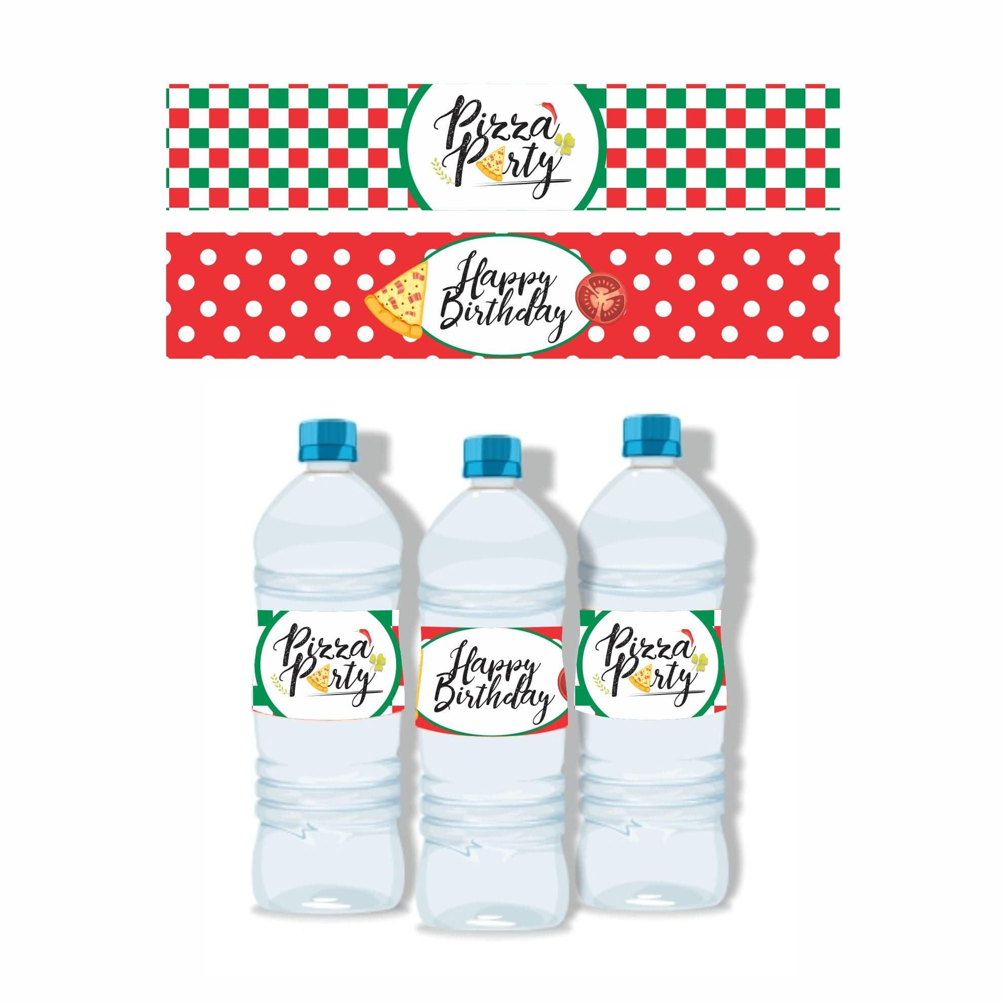 Pizza Party Theme Water Bottle Labels THEME PARTIES Pretty UR Party
