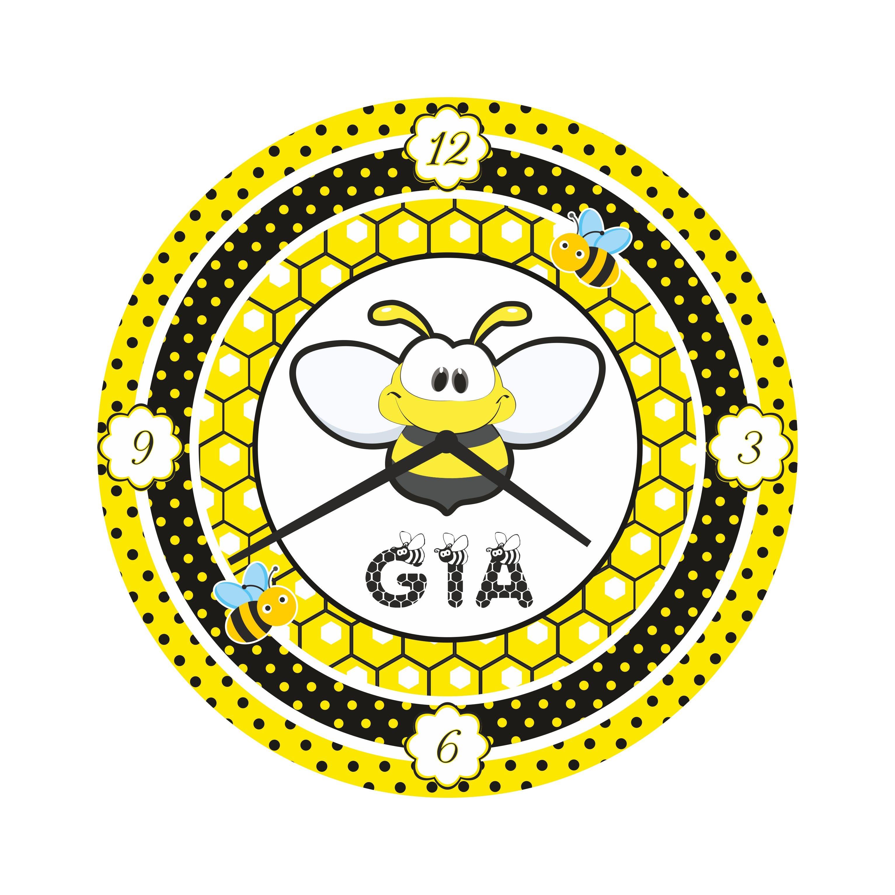 Personalised Bumble Bee Clock THEME PARTIES Pretty UR Party