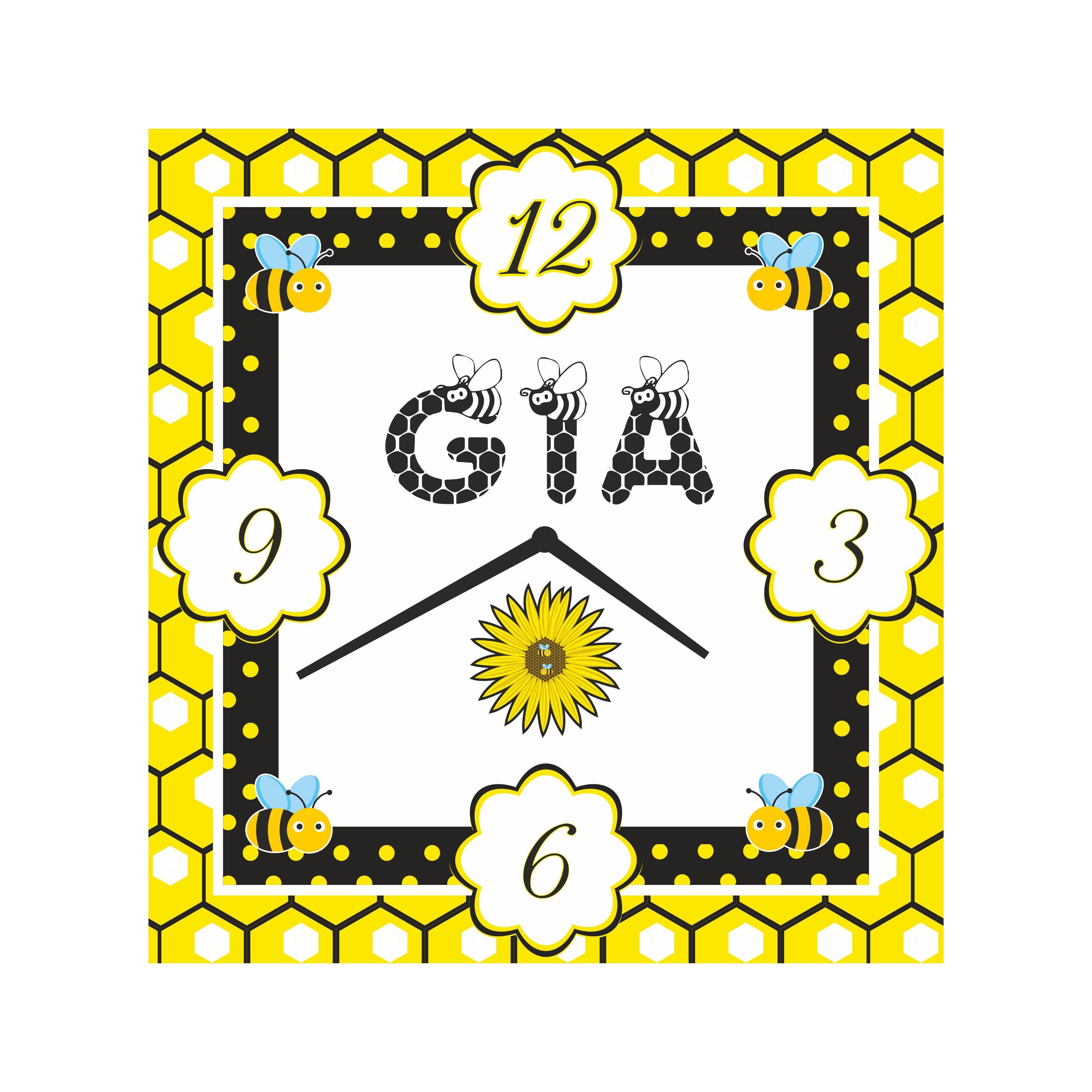 Personalised Bumble Bee Clock THEME PARTIES Pretty UR Party