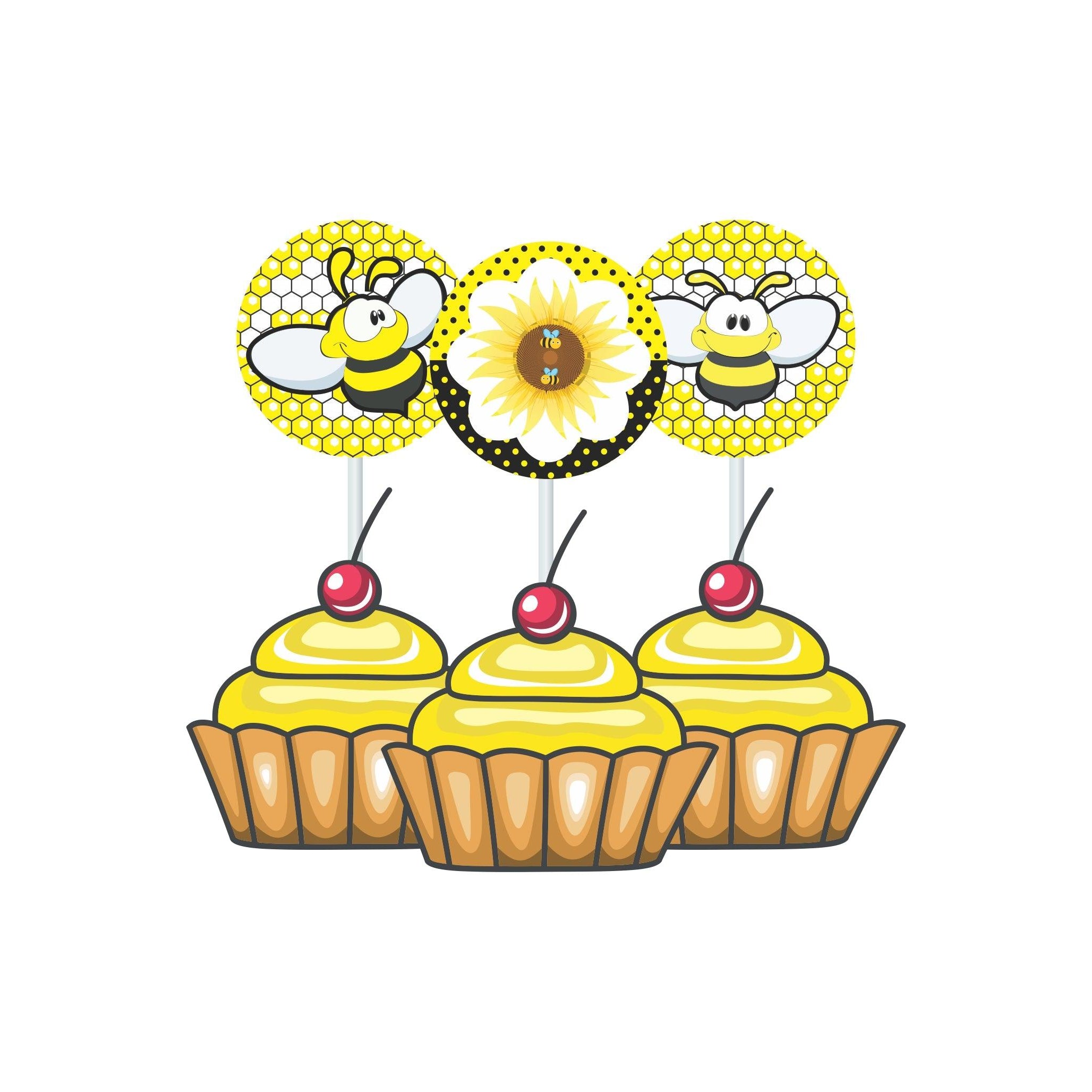 Bumble Bee Cupcake / Food Toppers THEME PARTIES Pretty UR Party