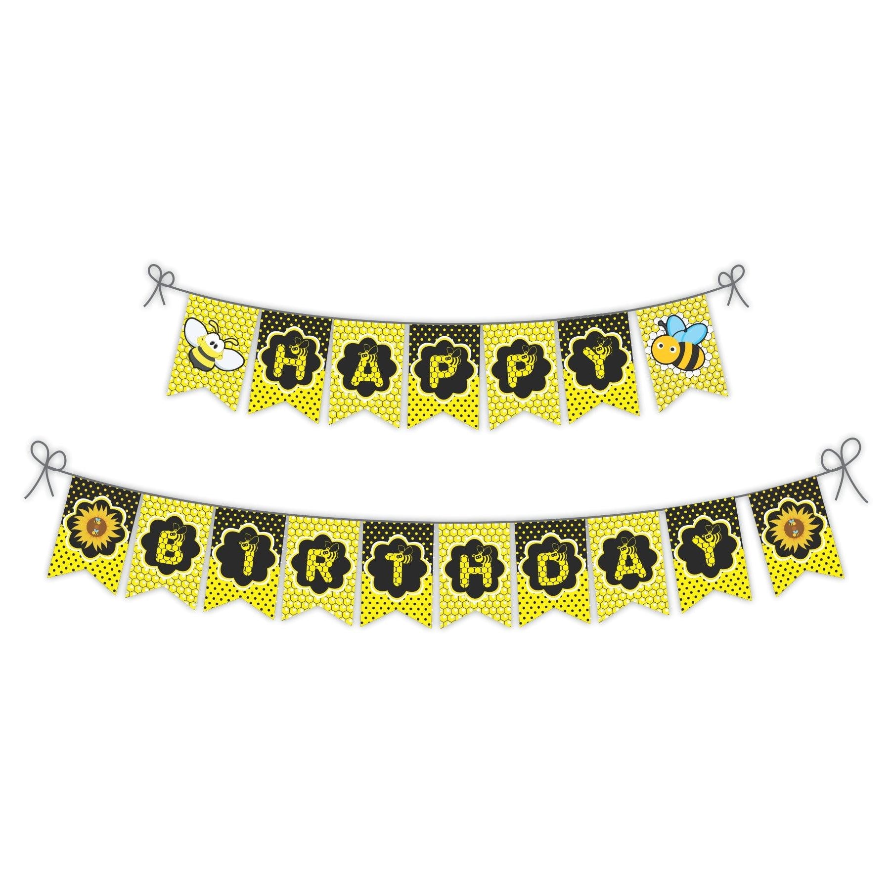 Bumble Bee Theme Bunting THEME PARTIES Pretty UR Party