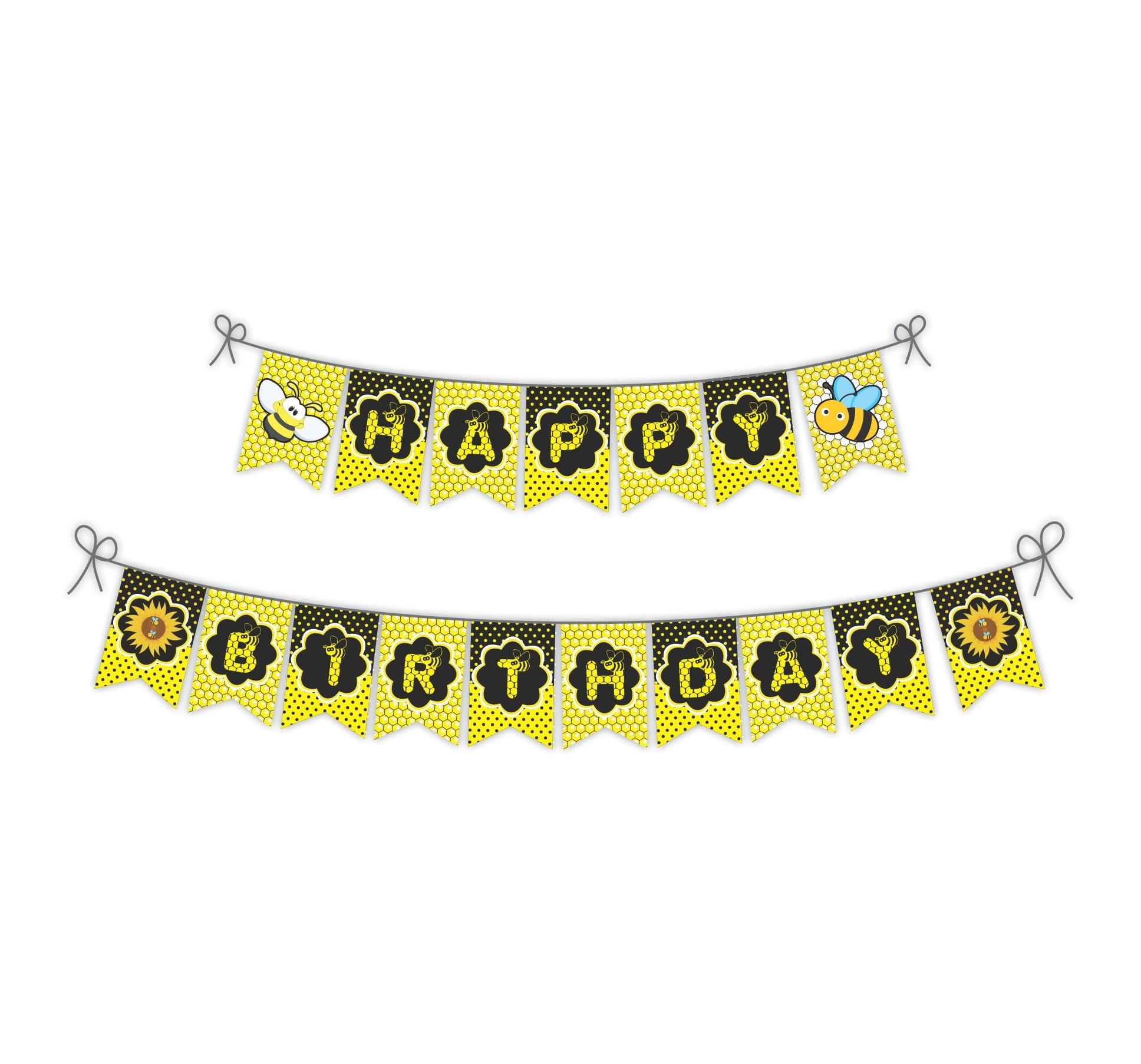 Bumble Bee Theme Bunting THEME PARTIES Pretty UR Party