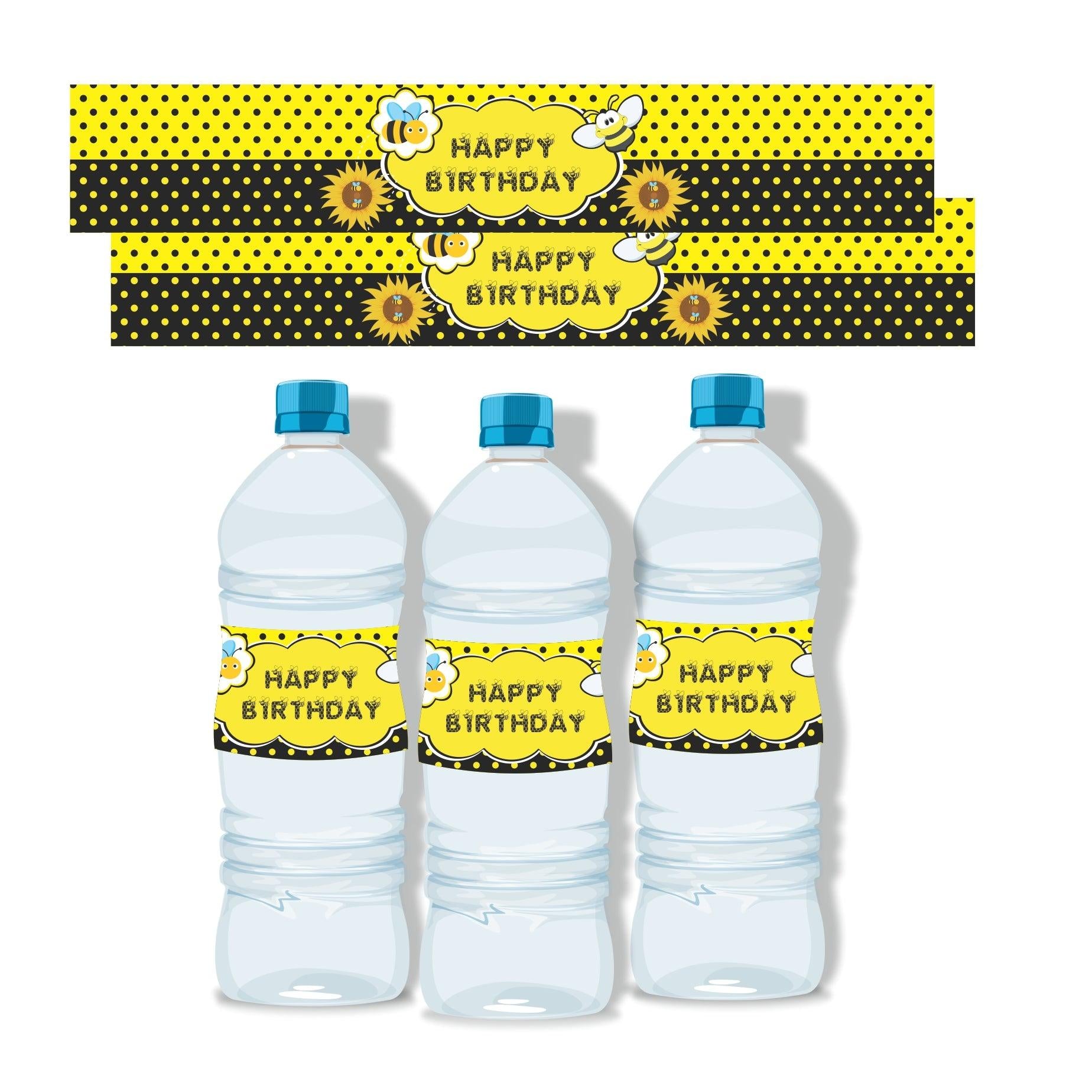 Bumble Bee Water Bottle Labels THEME PARTIES Pretty UR Party