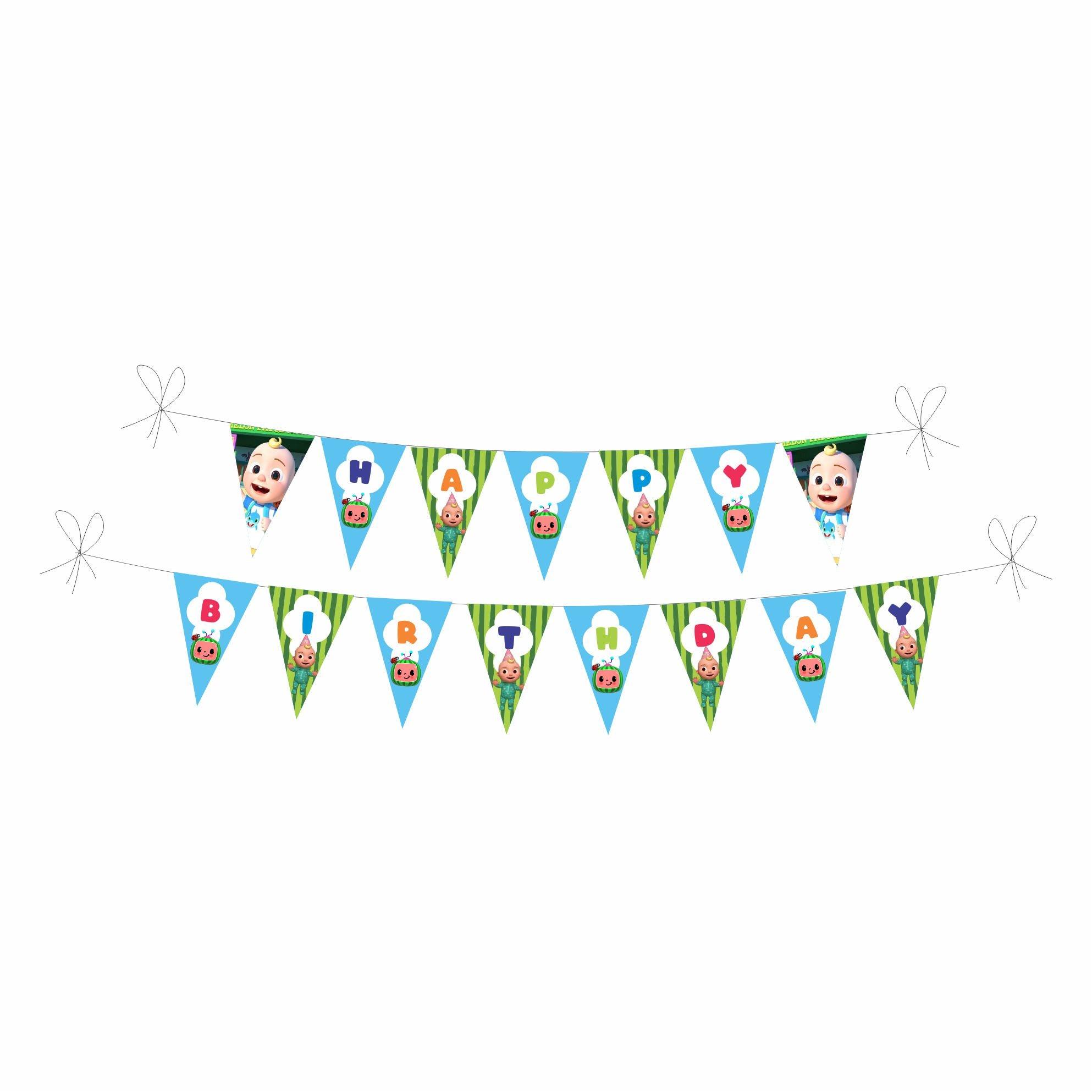 Cocomelon Theme Bunting BIRTHDAYS Pretty UR Party