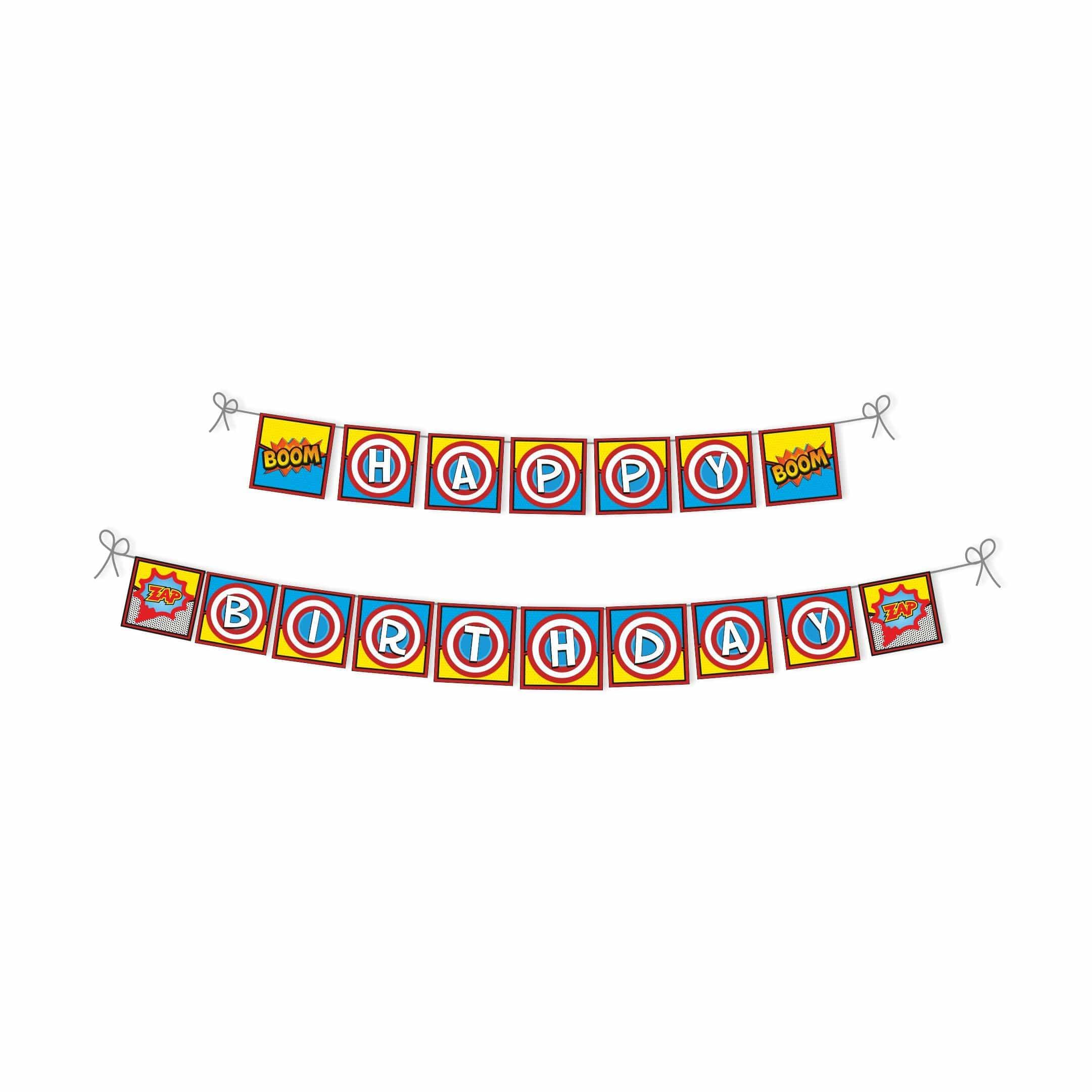 Superhero theme Bunting THEME PARTIES Pretty UR Party