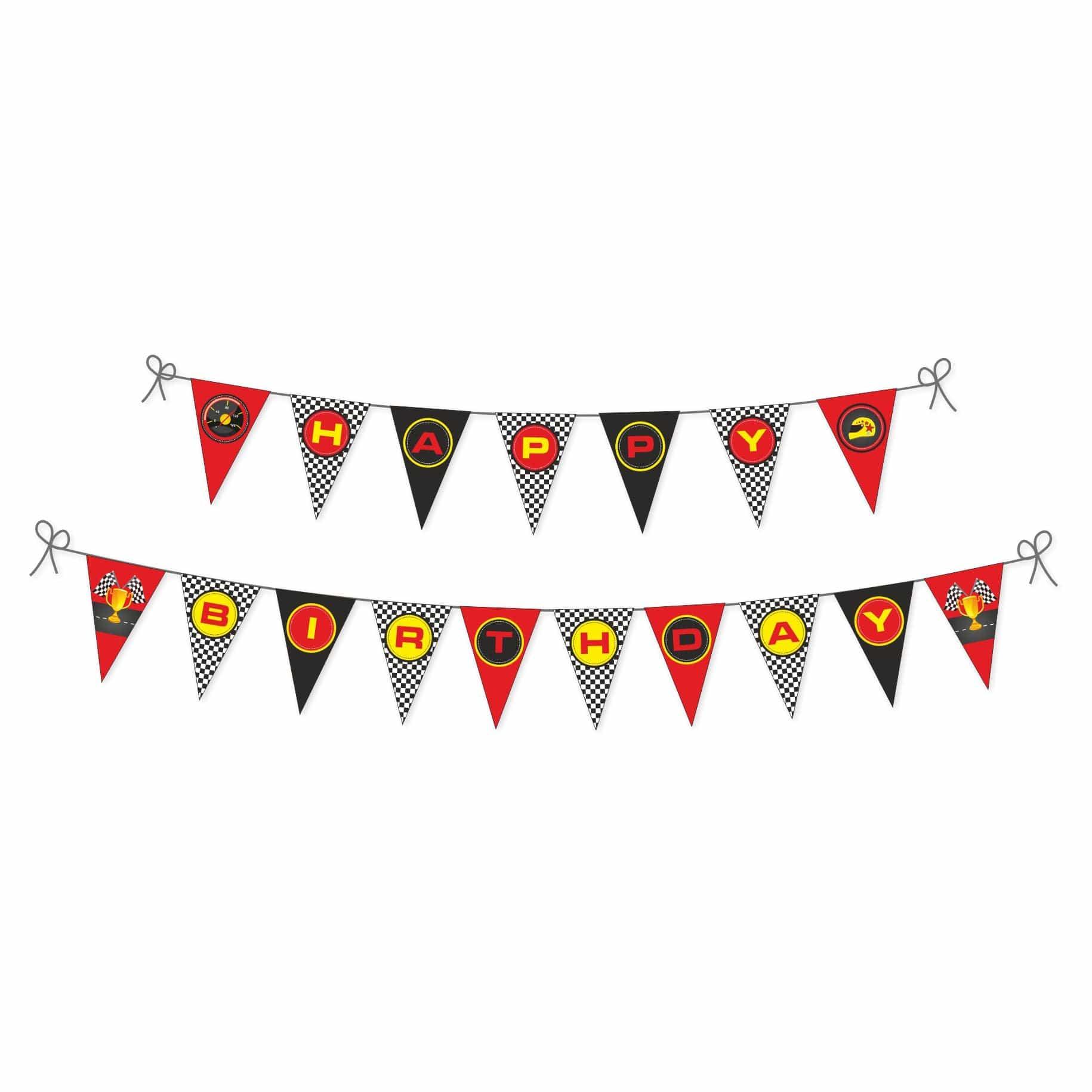 Race Car Party Theme Bunting THEME PARTIES Pretty UR Party
