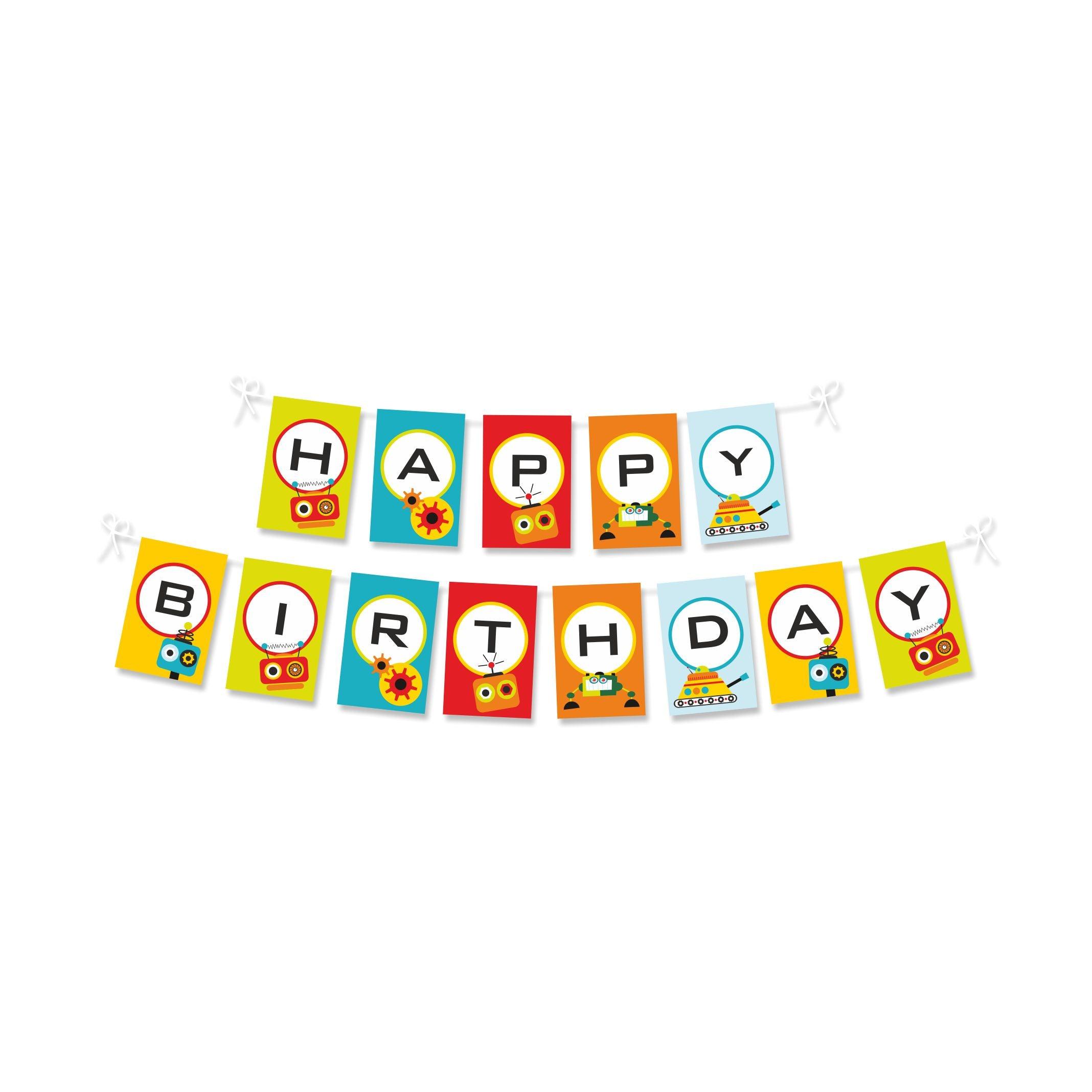 Robot Theme Bunting BIRTHDAYS Pretty UR Party