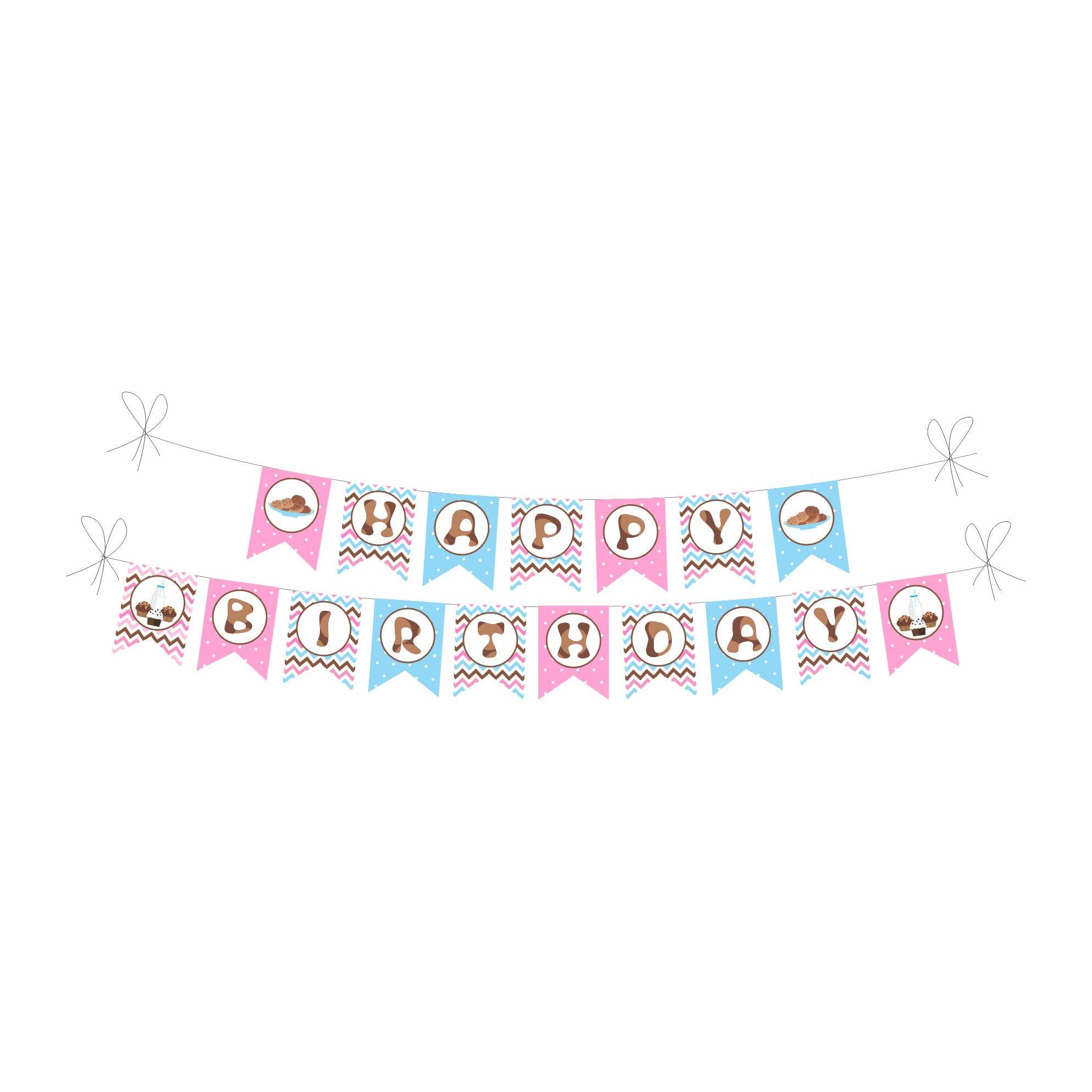 Milk and Cookies Theme Bunting THEME PARTIES Pretty UR Party