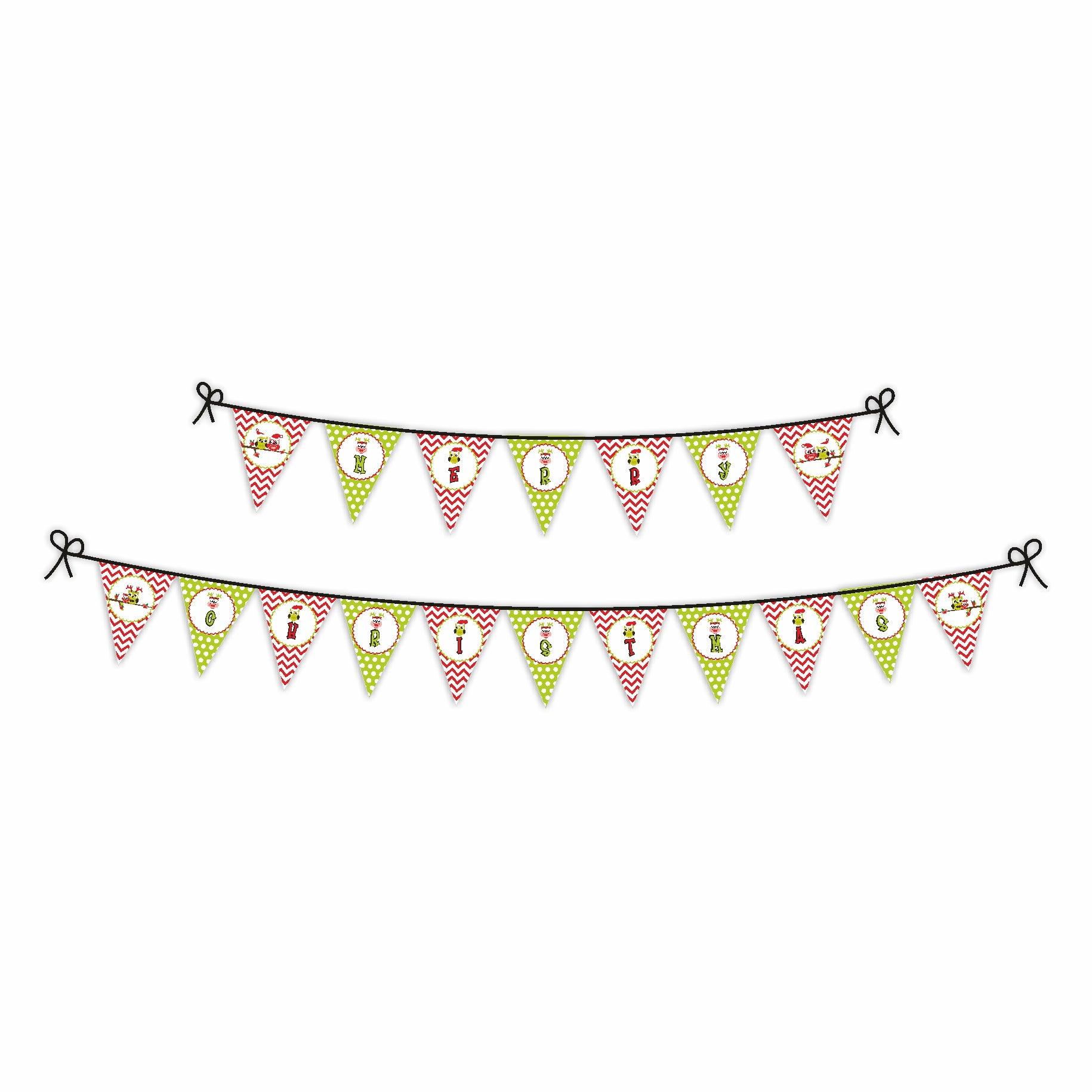 Christmas Owl Theme Bunting ALL PARTY SUPPLIES Pretty UR Party