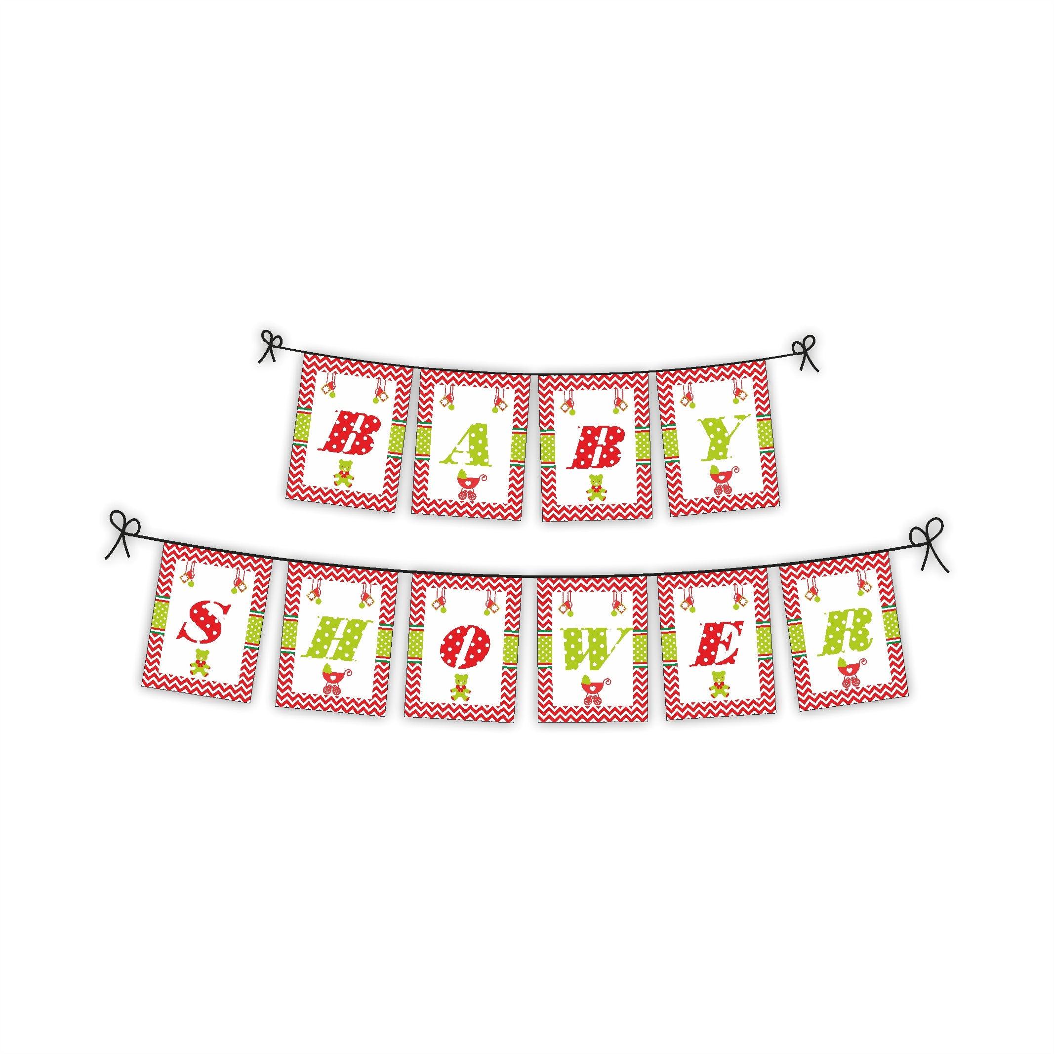 Christmas Baby Shower Theme Bunting ALL PARTY SUPPLIES Pretty UR Party