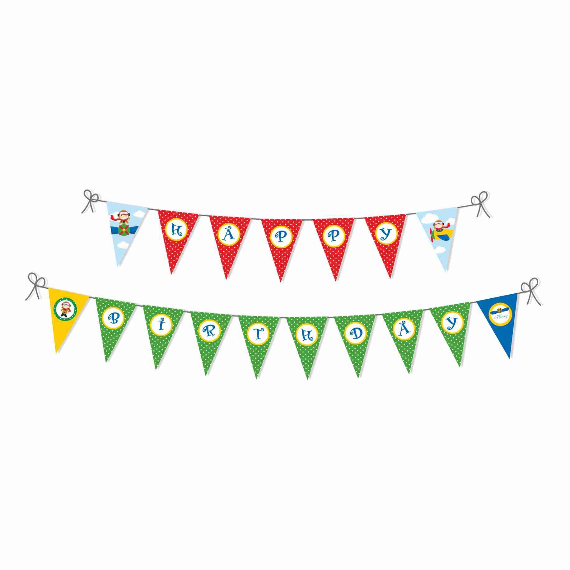 Little Aviator Bunting THEME PARTIES Pretty UR Party