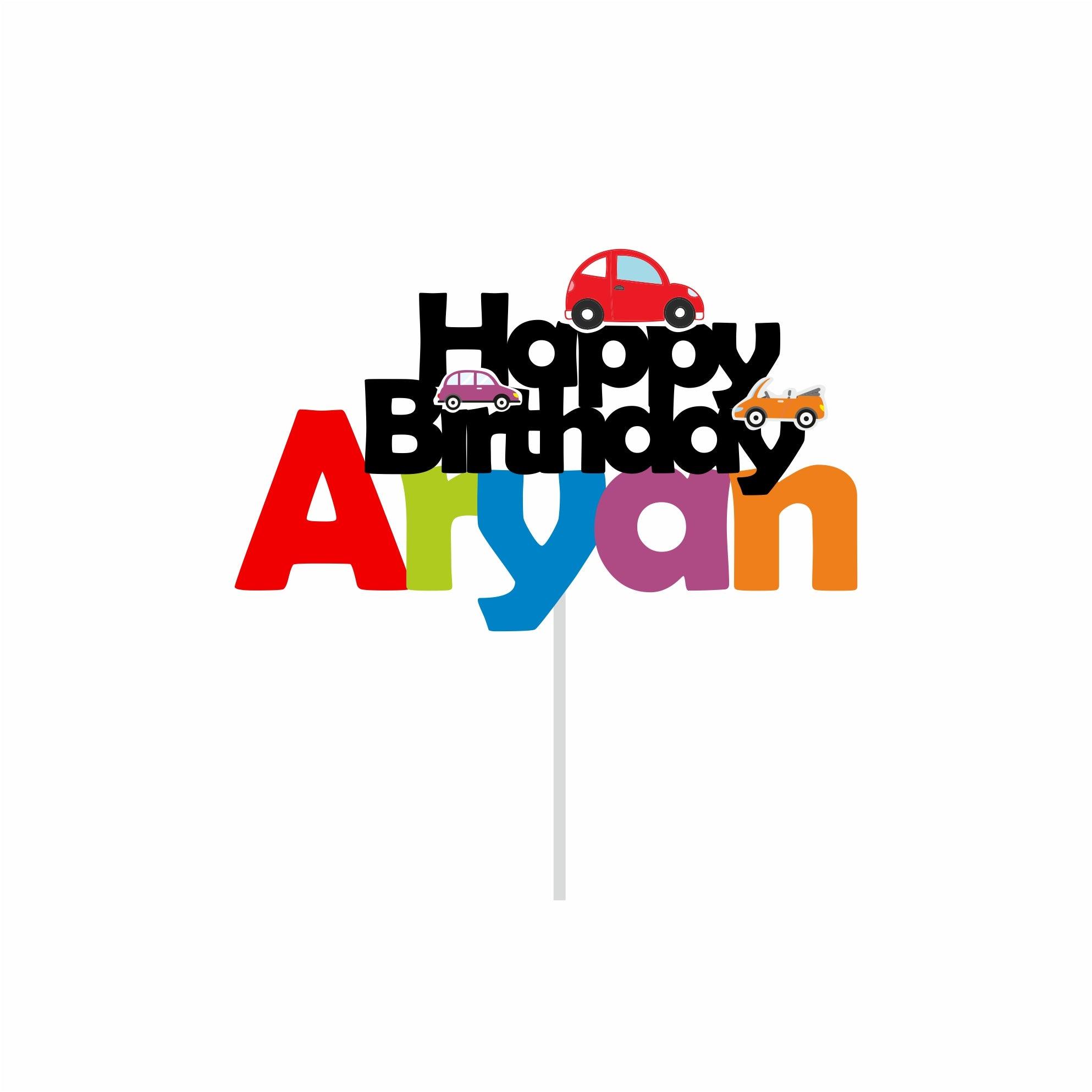 Colorful Cars Theme Cake Topper HANDCRAFTED Pretty UR Party