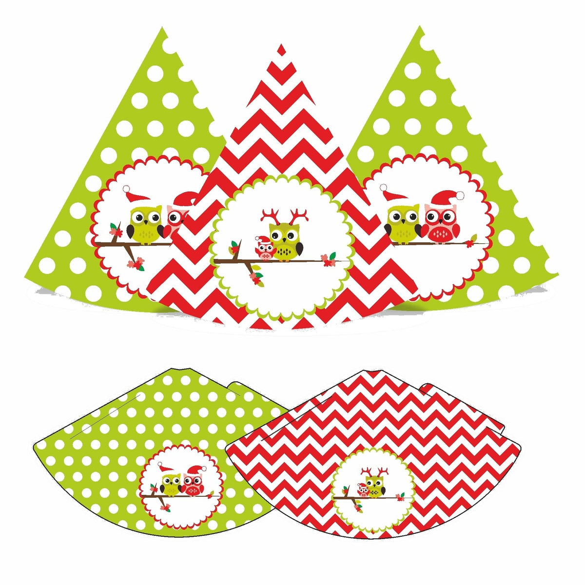 Christmas Owl Theme Caps - Pack of 10