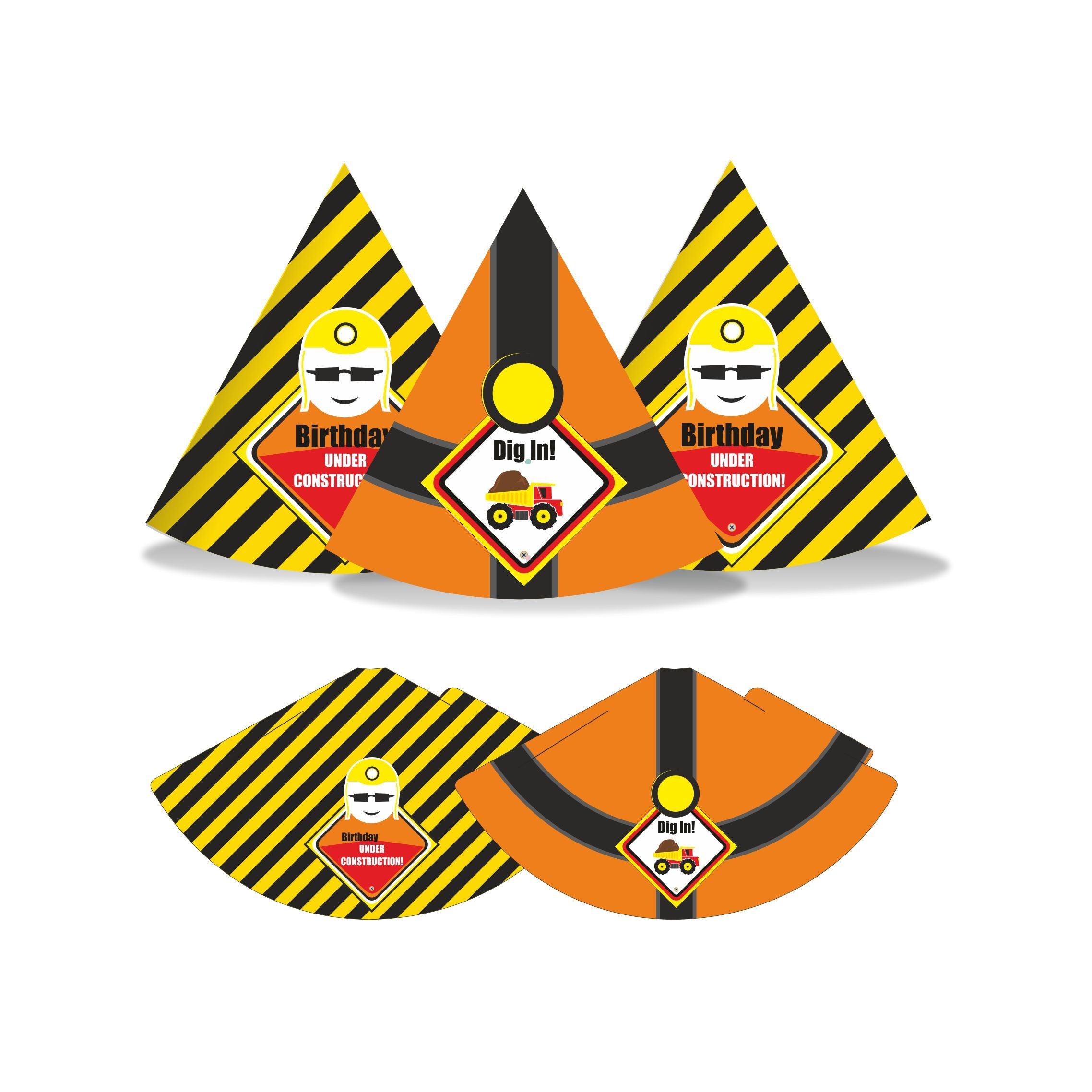 New Construction Theme Hats - Pack of 10 THEME PARTIES Pretty UR Party