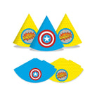 Superhero theme Hats - Pack of 10 THEME PARTIES Pretty UR Party