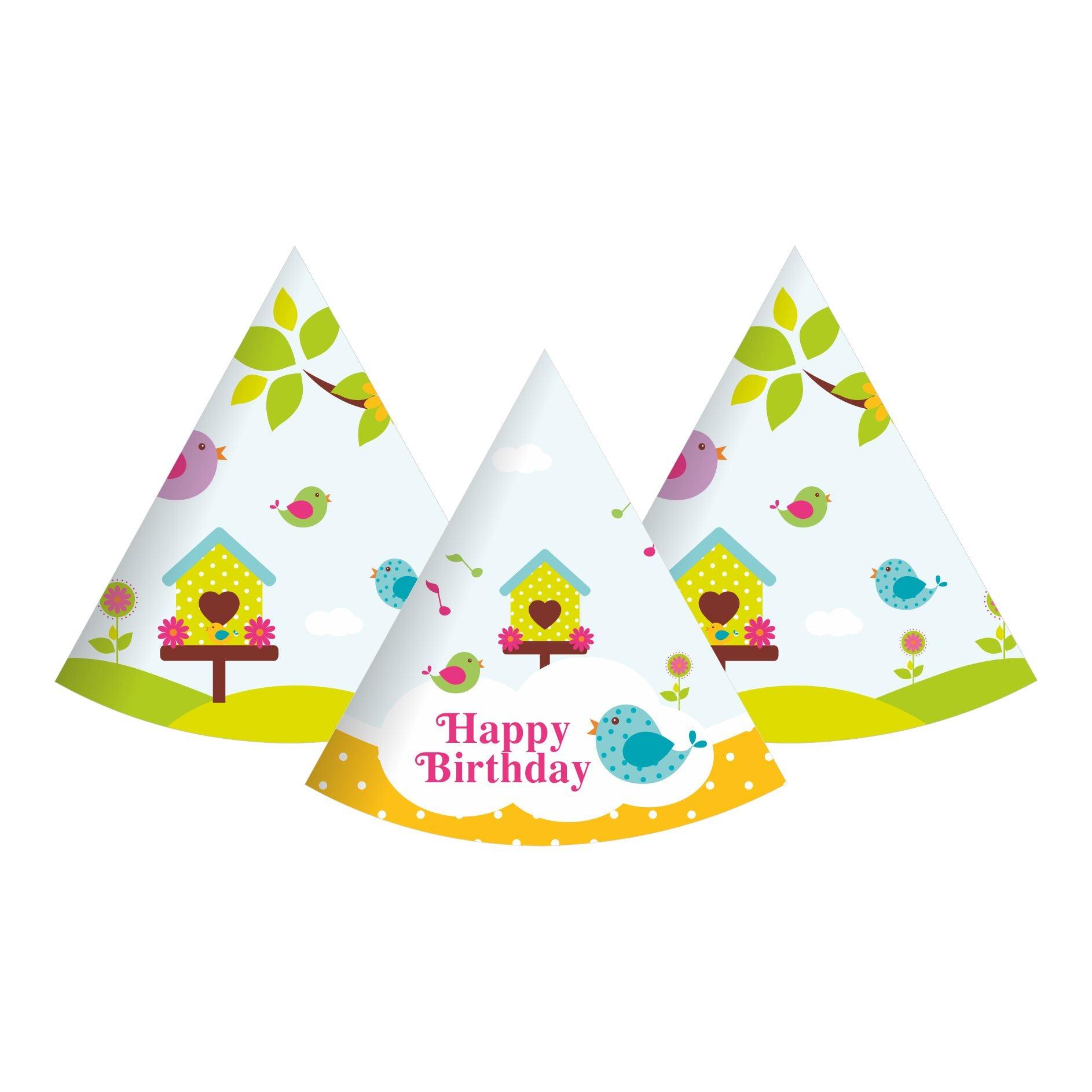 Little Bird Theme Hats - Pack of 10 THEME PARTIES Pretty UR Party