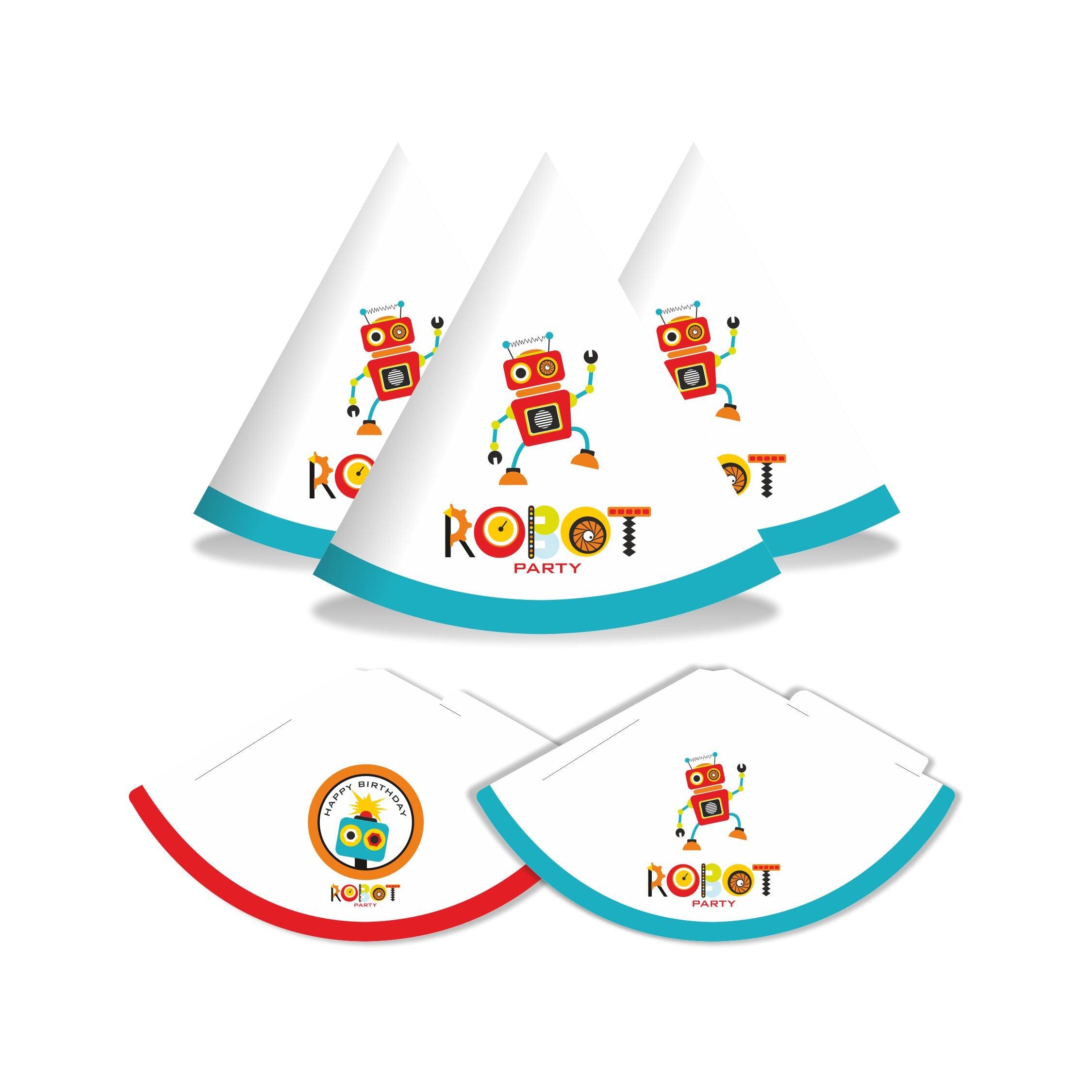 Robot Theme Hats - Pack of 10 THEME PARTIES Pretty UR Party
