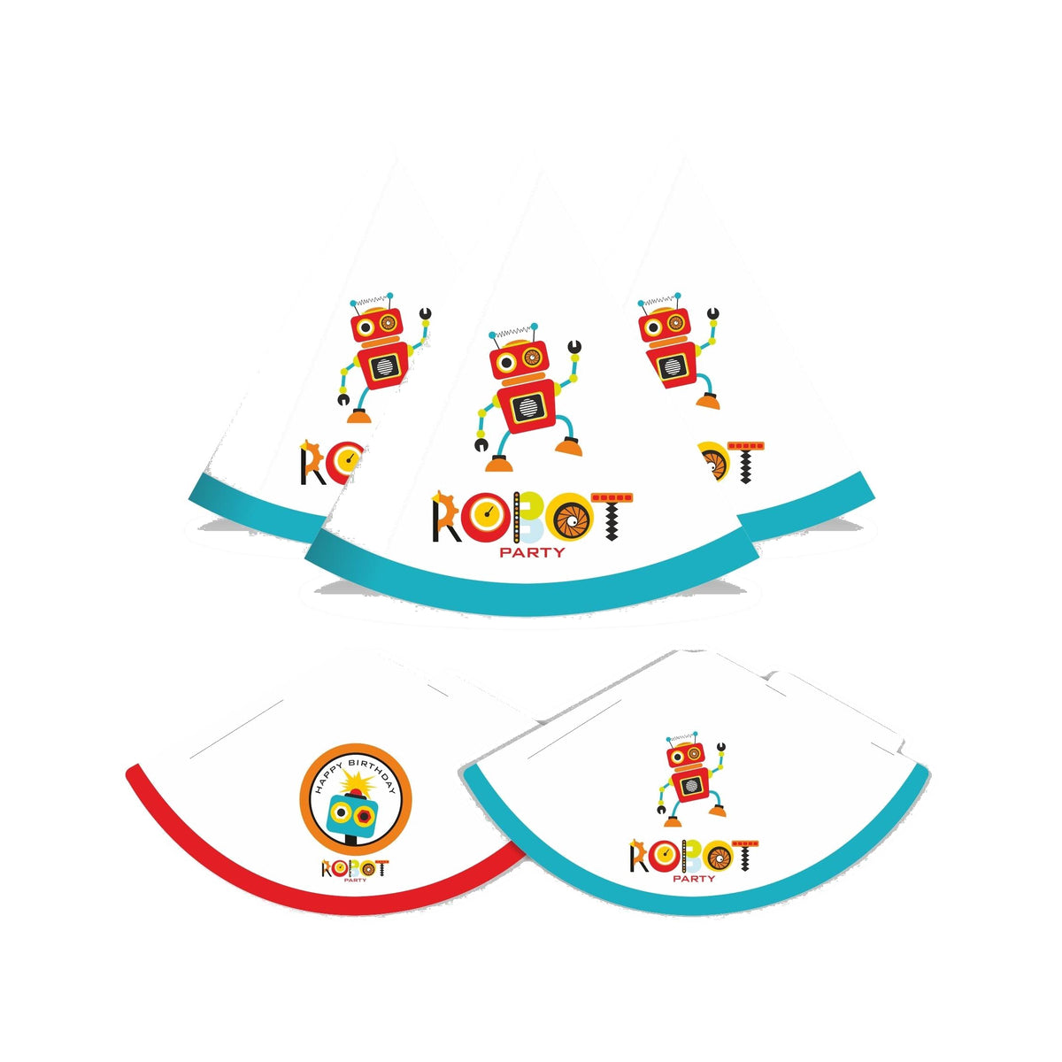 Robot Theme Hats - Pack of 10