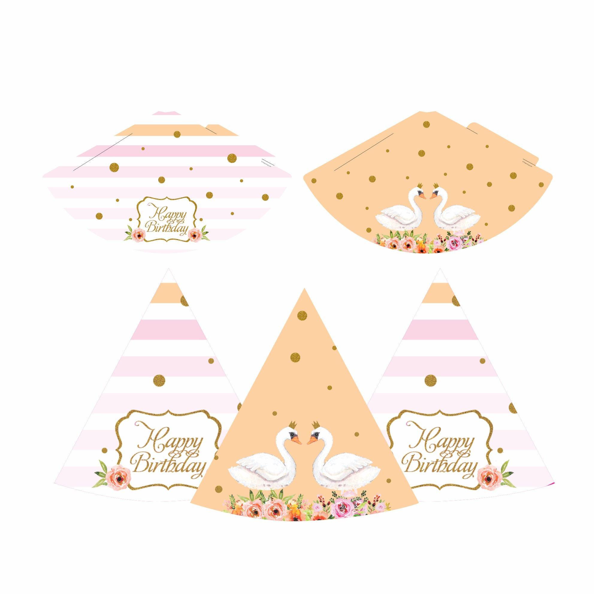 Swan Theme Hats - Pack of 10 THEME PARTIES Pretty UR Party