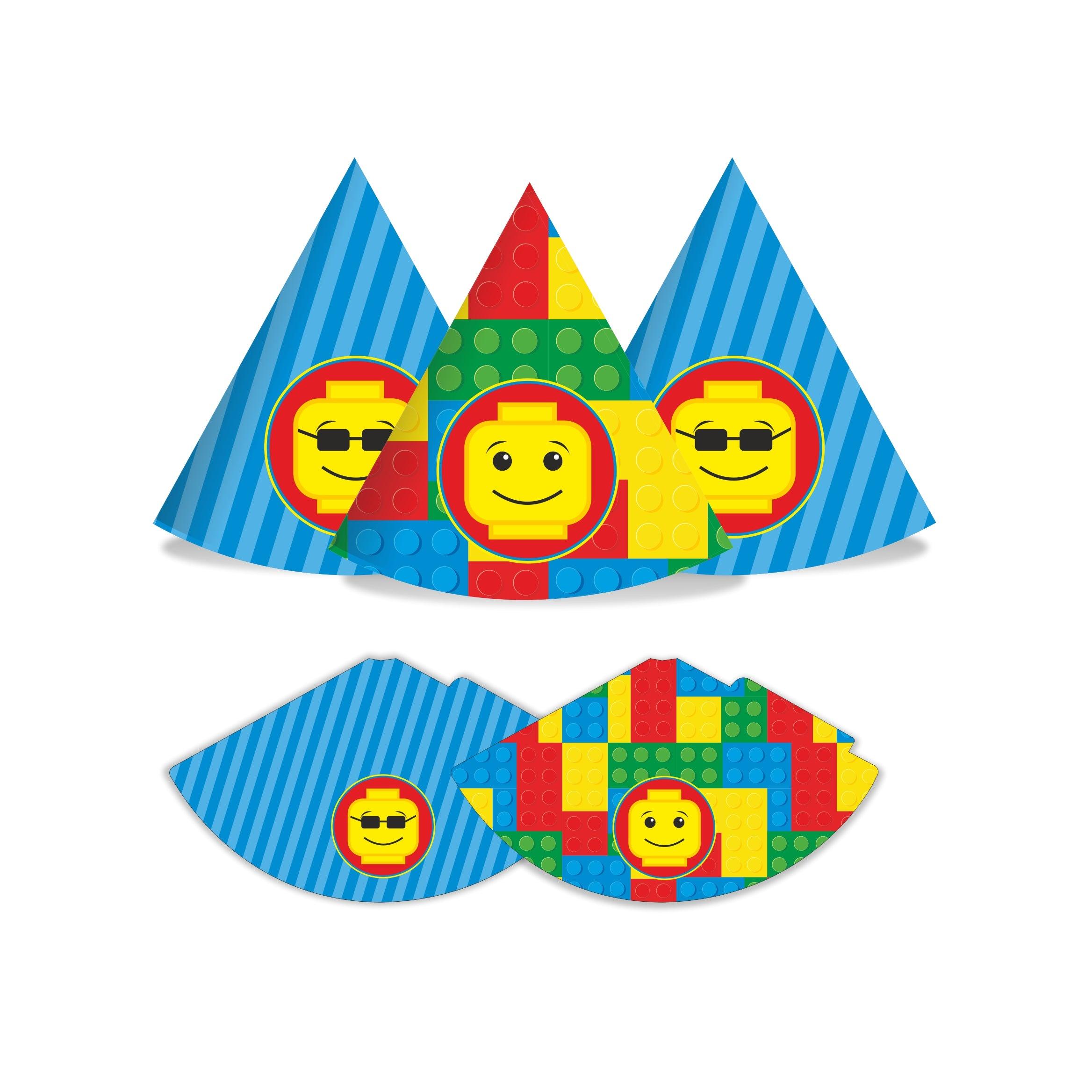 Lego inspired Hats - Pack of 10 THEME PARTIES Pretty UR Party