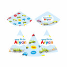 Colorful Cars Theme Hats - Pack of 10 THEME PARTIES Pretty UR Party