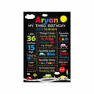 Colorful Cars Theme Chalkboard Poster PERSONALISED Pretty UR Party