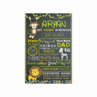 Safari Boy Chalkboard Poster PERSONALISED Pretty UR Party