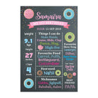 Donut Theme Chalkboard Poster PERSONALISED Pretty UR Party