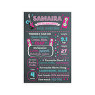 Girly Rockstar Theme Chalkboard Poster PERSONALISED Pretty UR Party