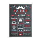 Moustache Chalkboard Poster PERSONALISED Pretty UR Party