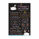Swan Theme Chalkboard Poster PERSONALISED Pretty UR Party