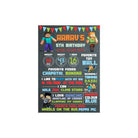 Minecraft Theme Chalkboard Poster PERSONALISED Pretty UR Party